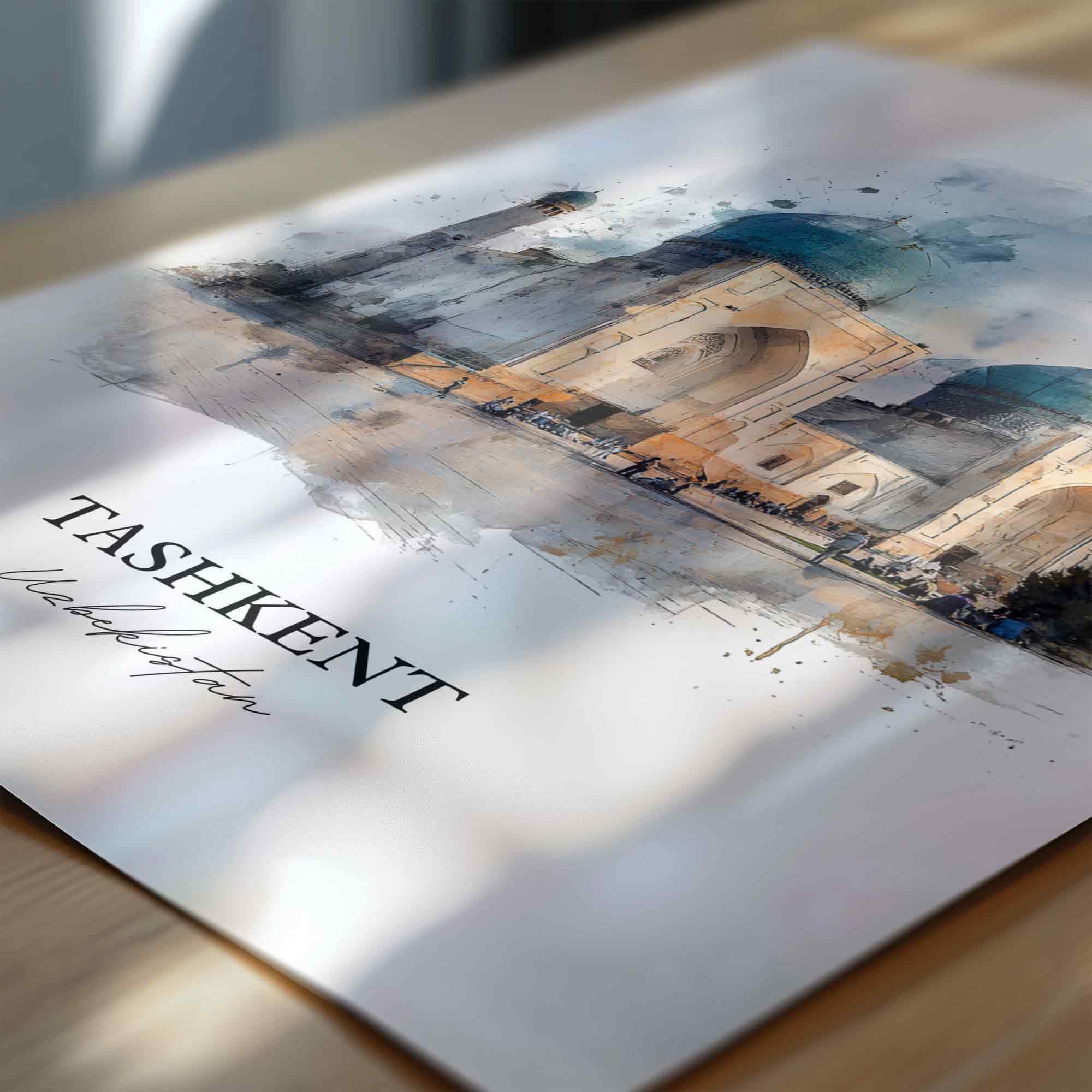 Tashkent, Uzbekistan – Watercolor Art Print - Image 2