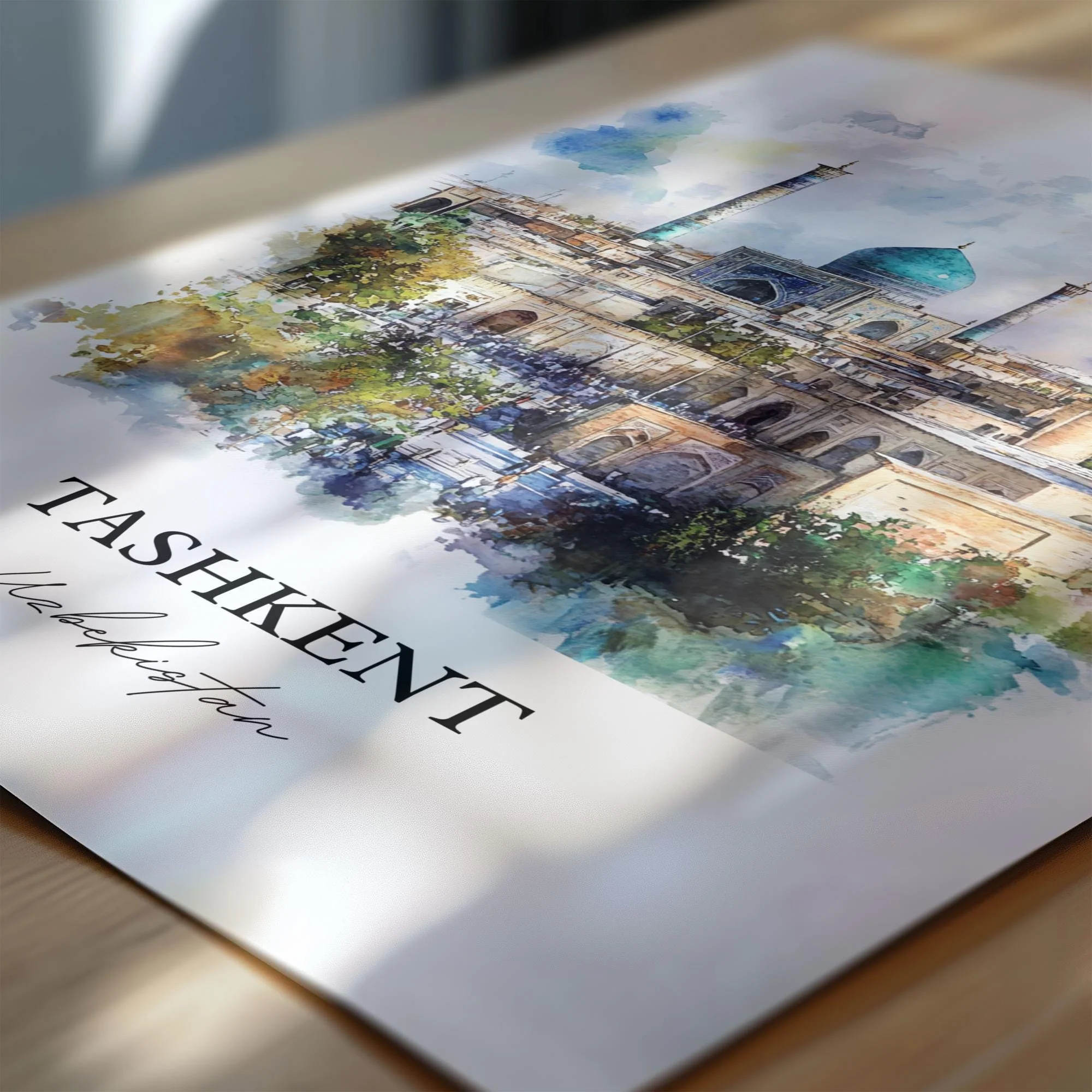 Tashkent, Uzbekistan – Watercolor Art Print - Image 2
