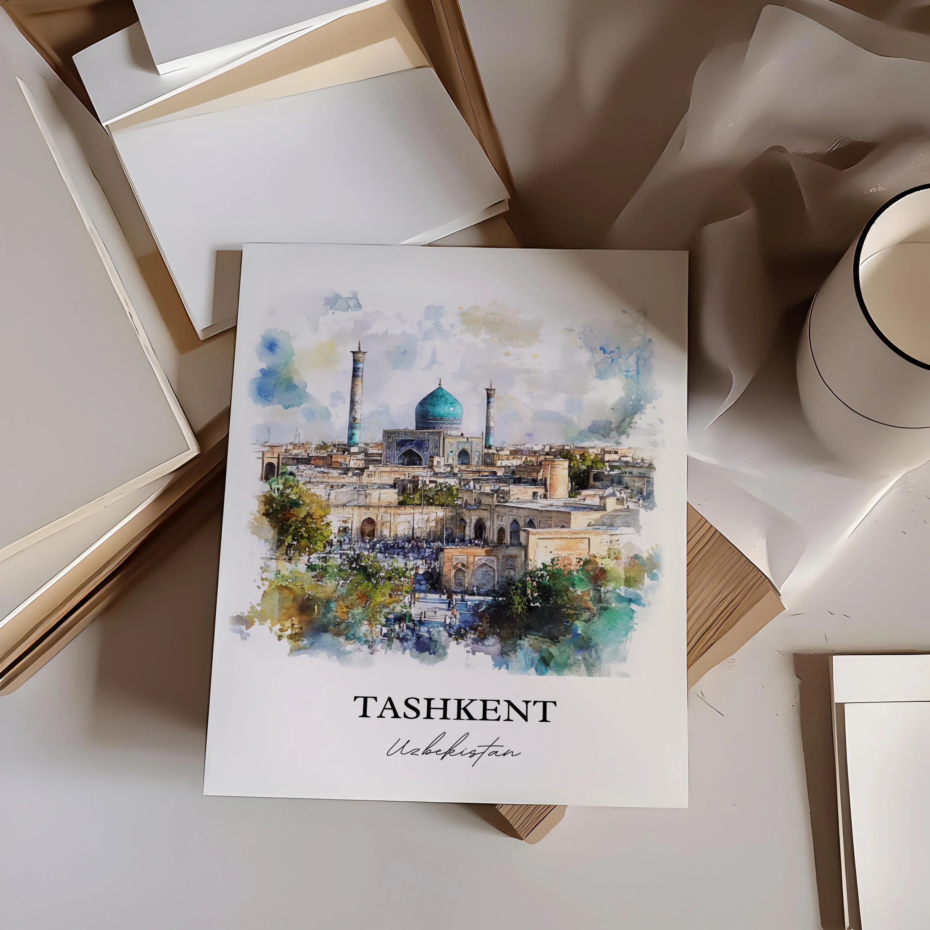 Tashkent, Uzbekistan – Watercolor Art Print - Image 5