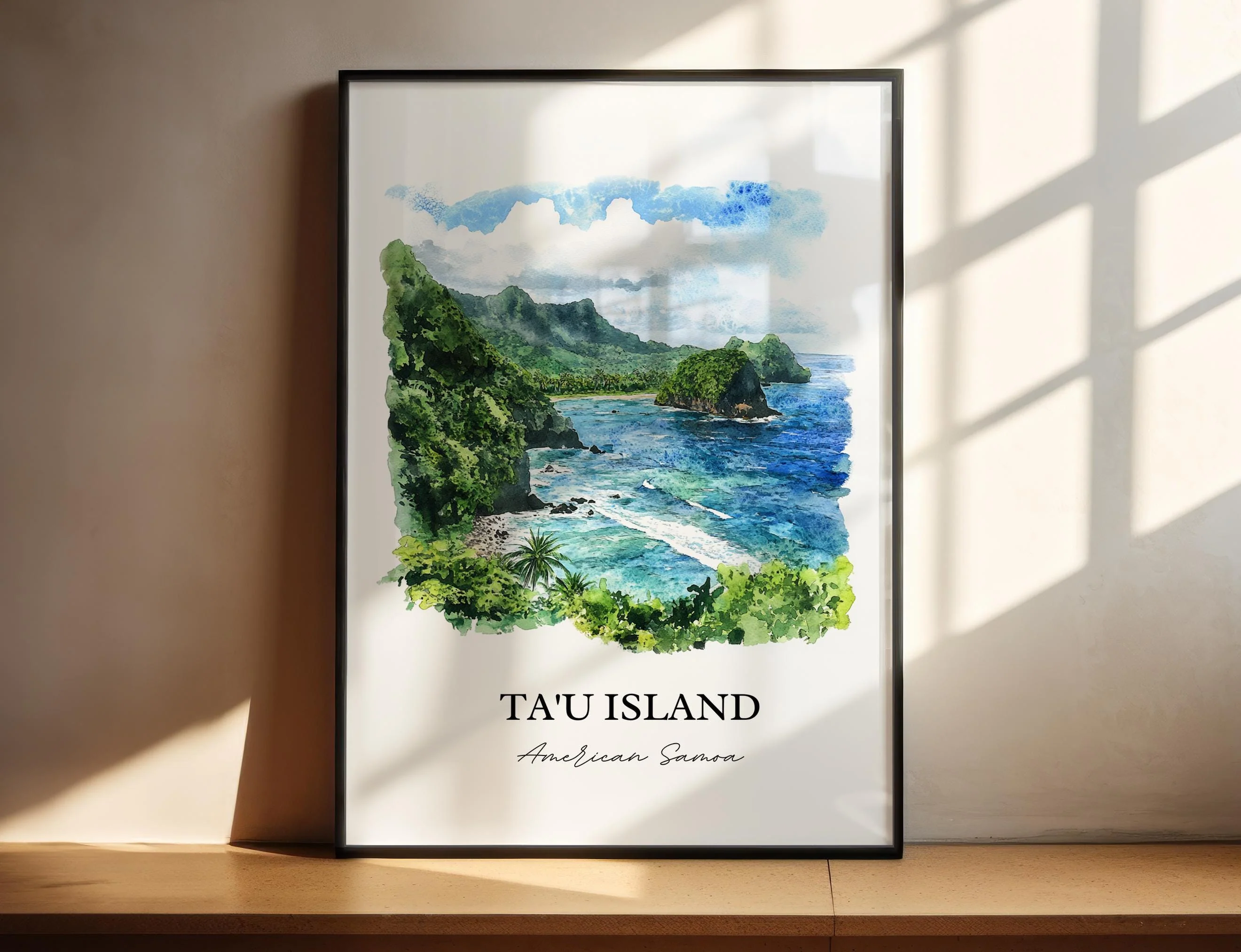 Tau Island, American Samoa – Watercolor Art Print