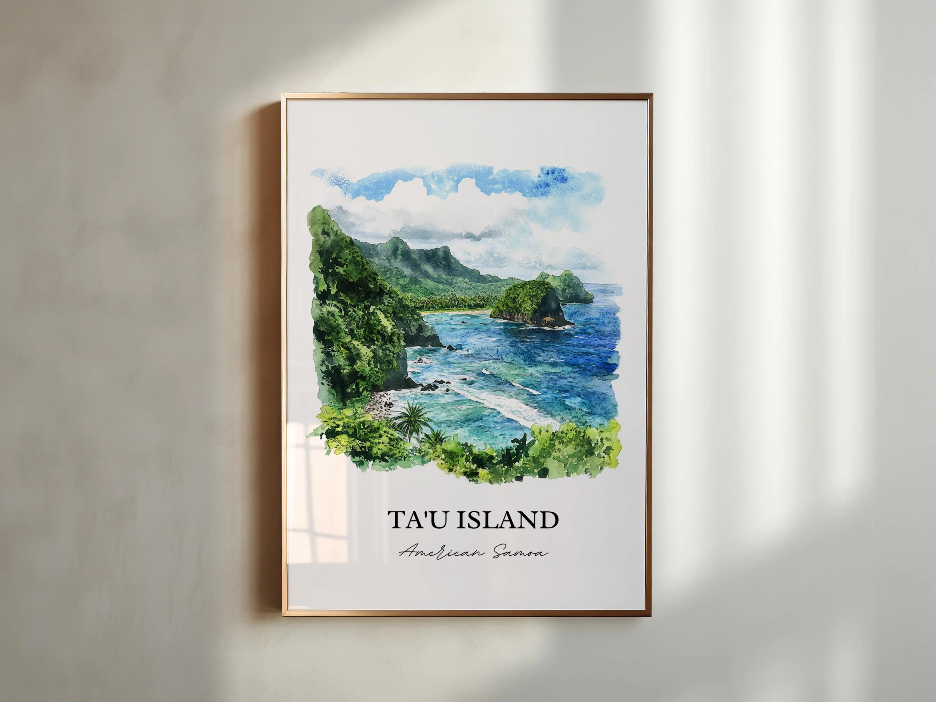 Tau Island, American Samoa – Watercolor Art Print - Image 3