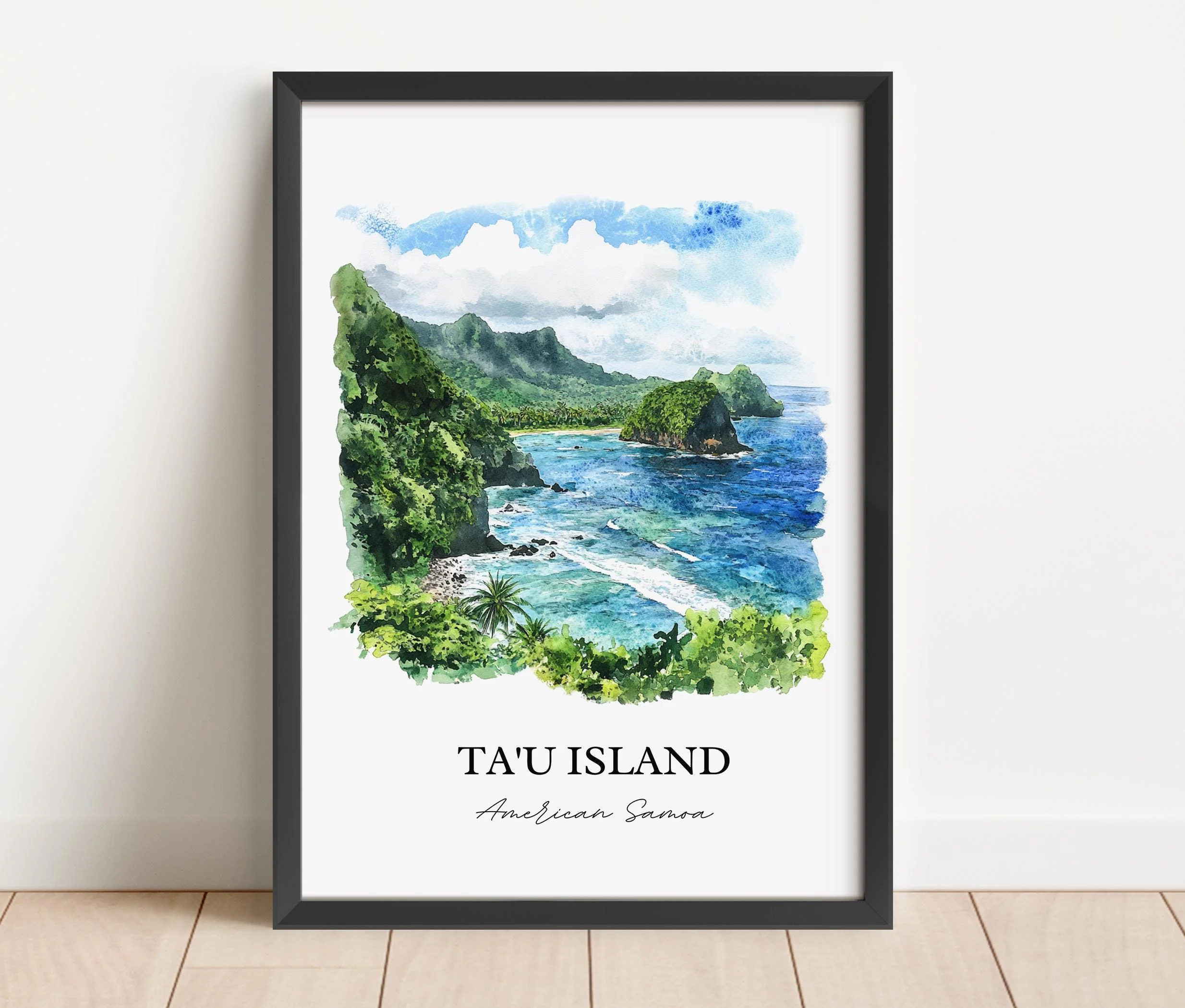 Tau Island, American Samoa – Watercolor Art Print - Image 4