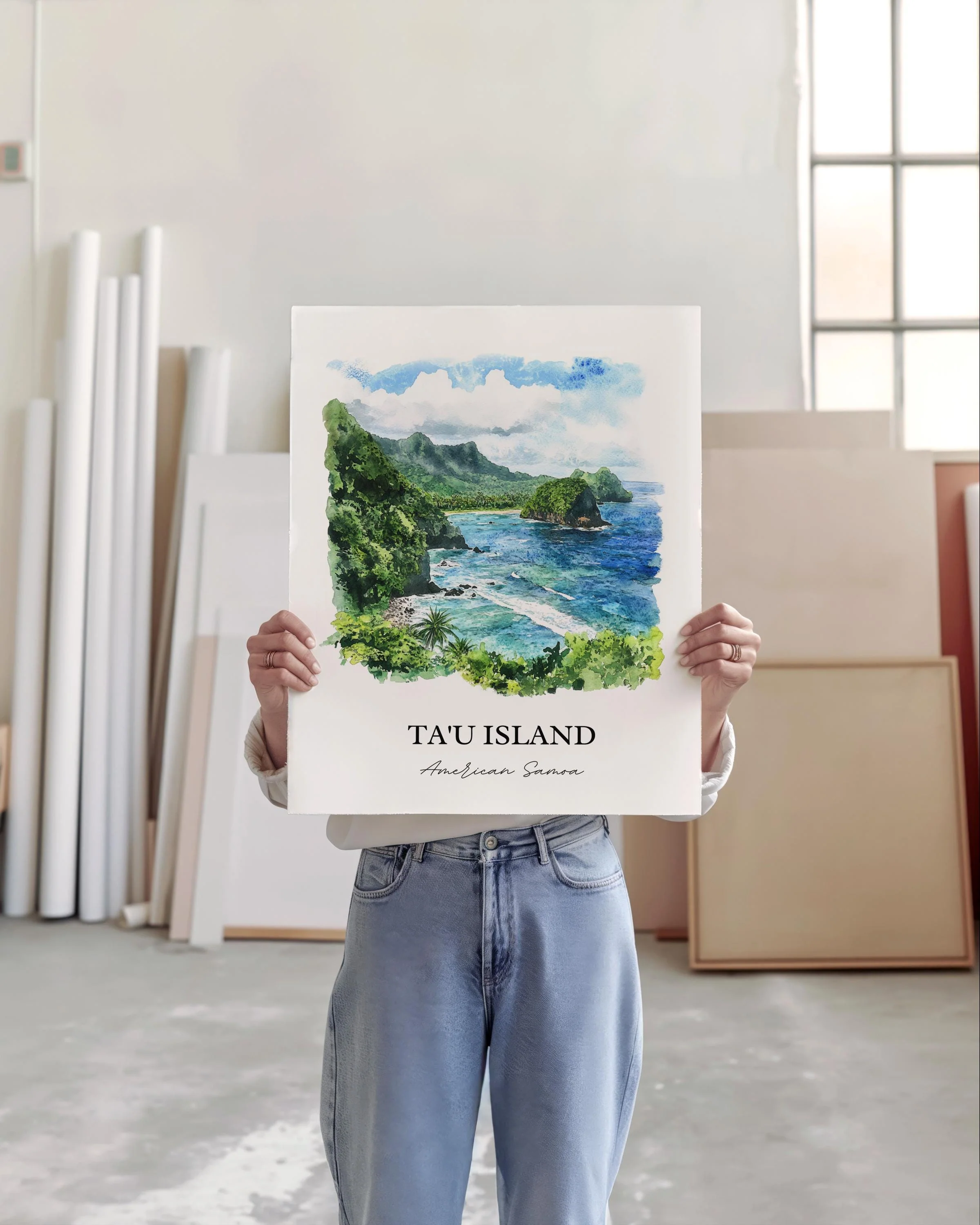 Tau Island, American Samoa – Watercolor Art Print - Image 5