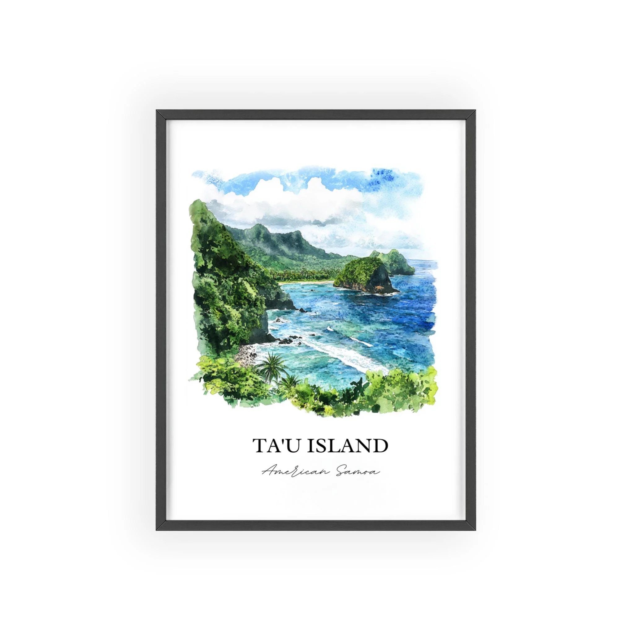 Tau Island, American Samoa – Watercolor Art Print - Image 7