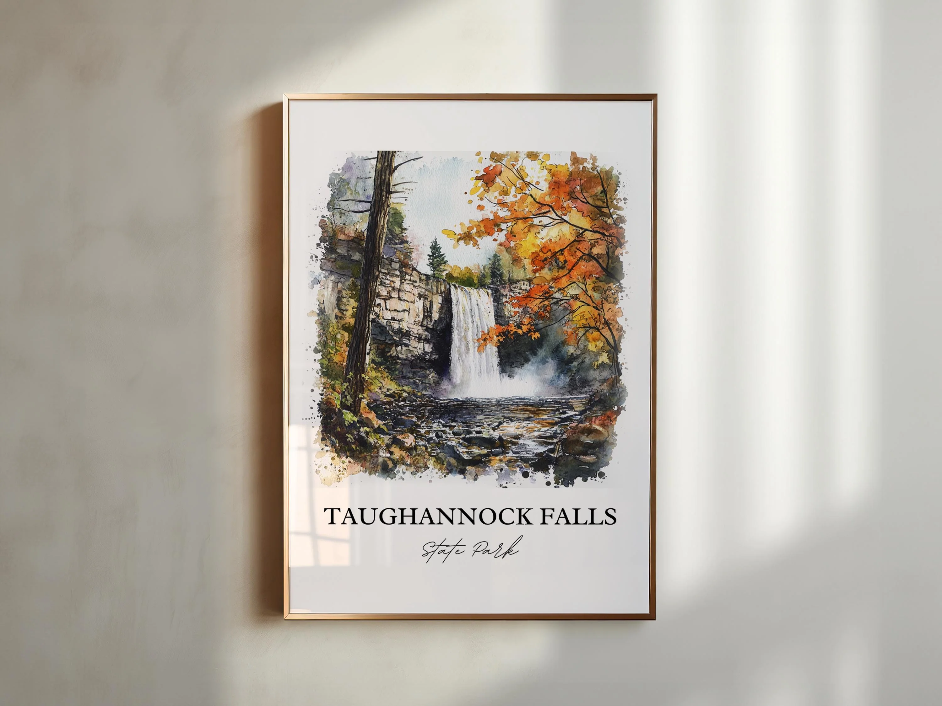 Taughannock Falls, USA – Watercolor Art Print - Image 3