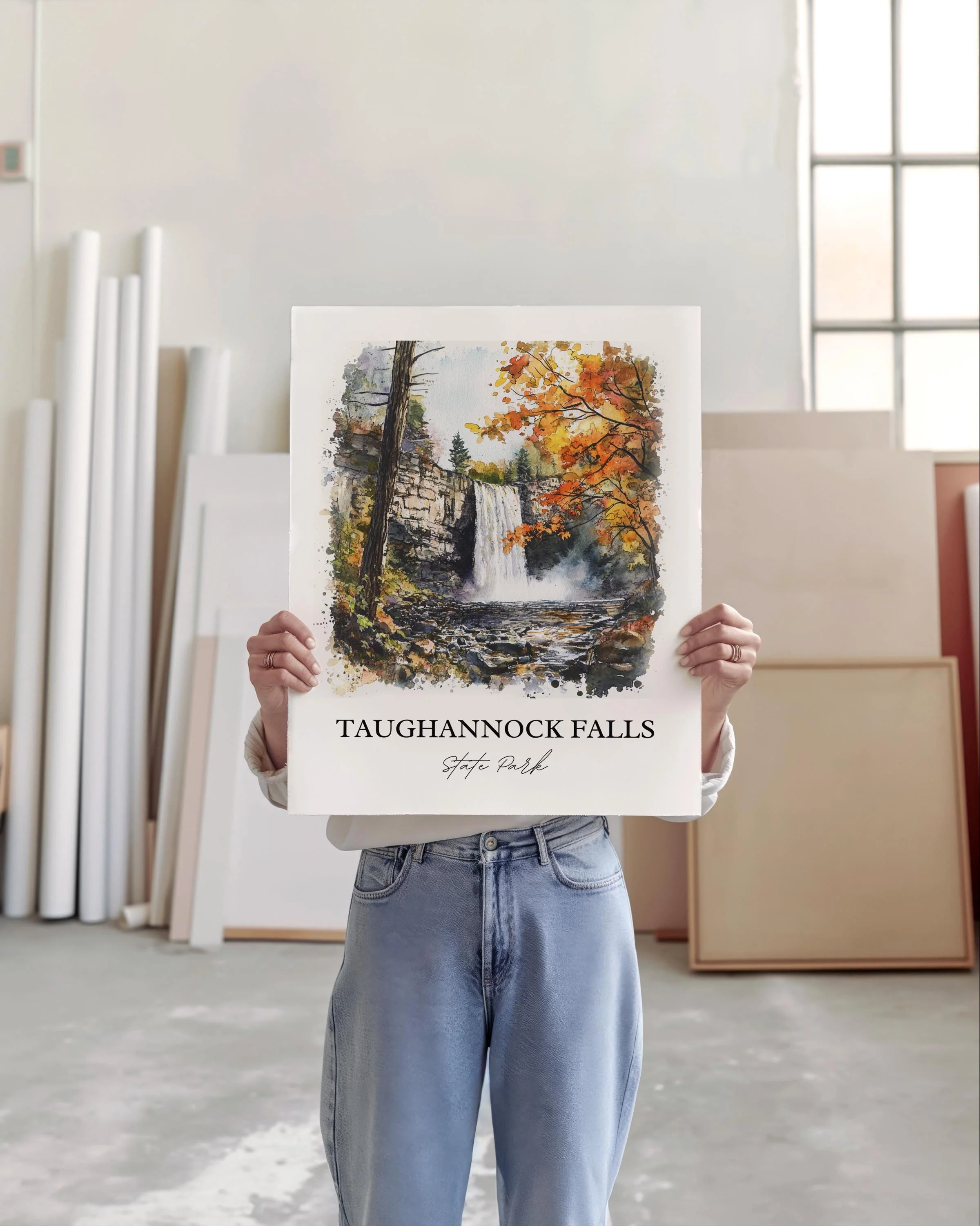 Taughannock Falls, USA – Watercolor Art Print - Image 4