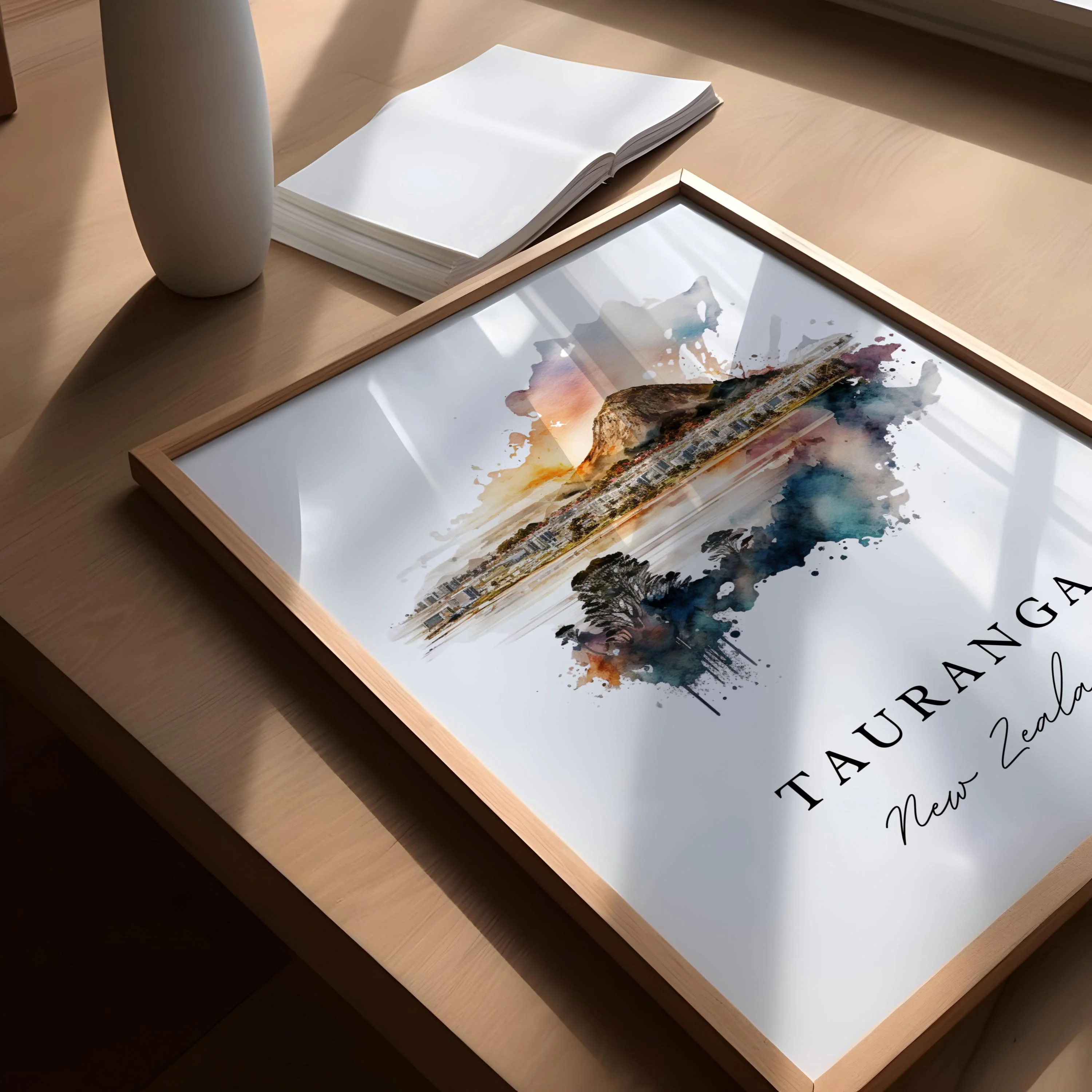 Tauranga, New Zealand – Watercolor Art Print - Image 3