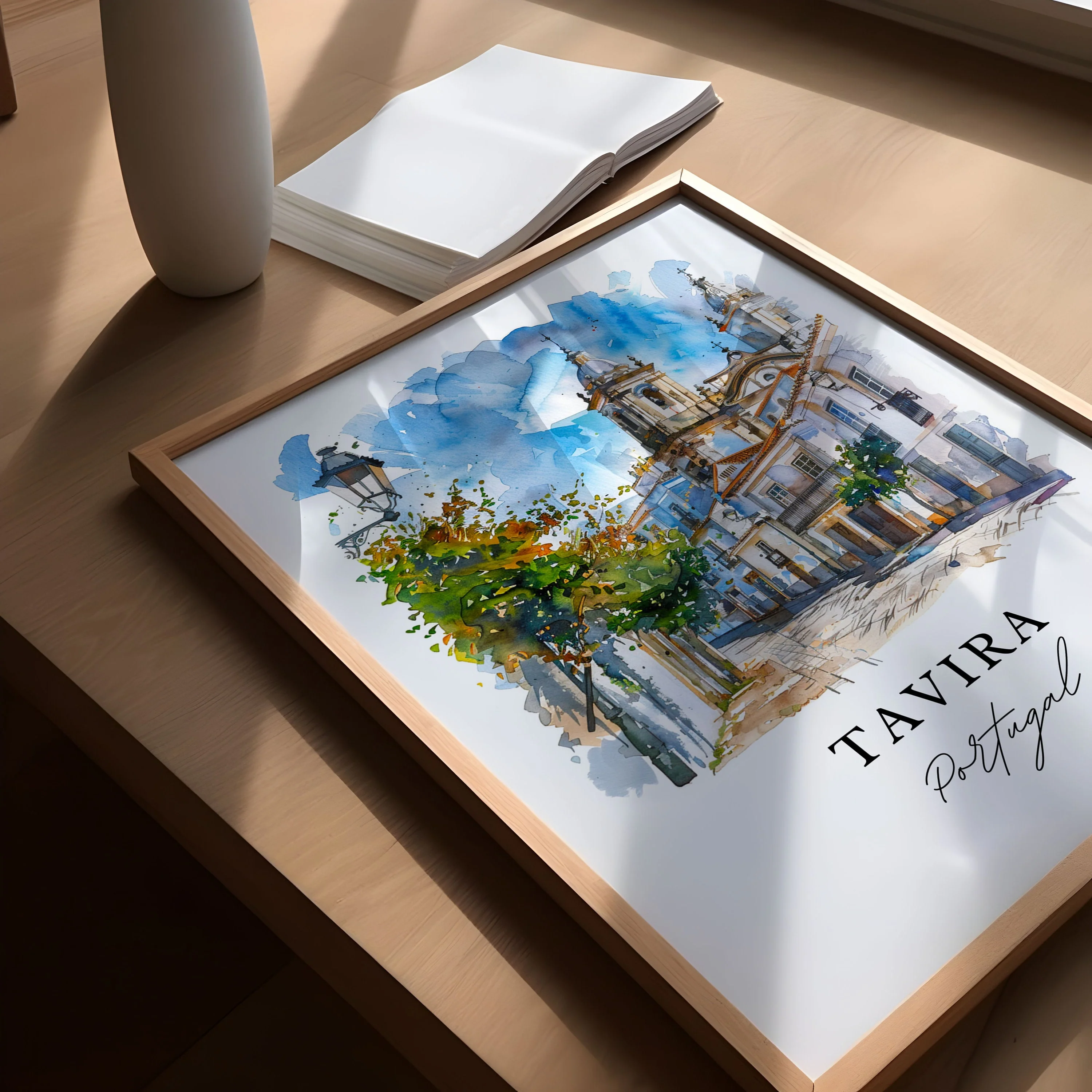 Tavira, Portugal – Watercolor Art Print - Image 3