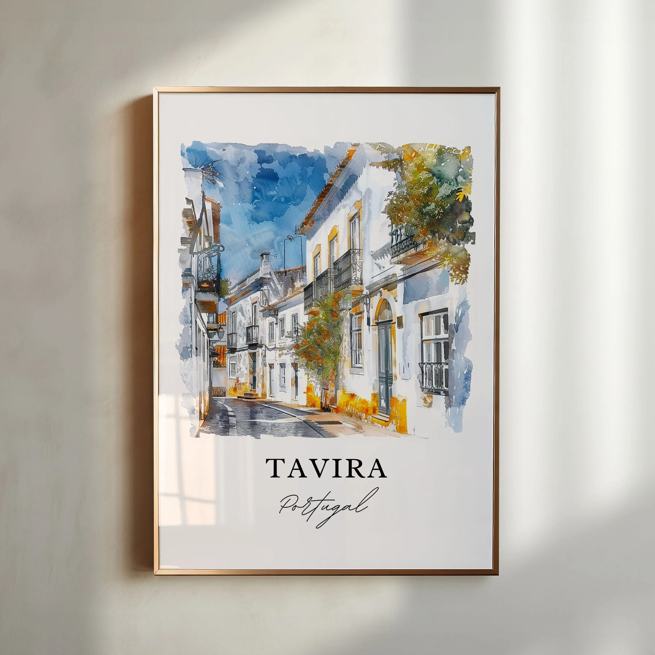 Tavira, Portugal – Watercolor Art Print of Algarve Coast