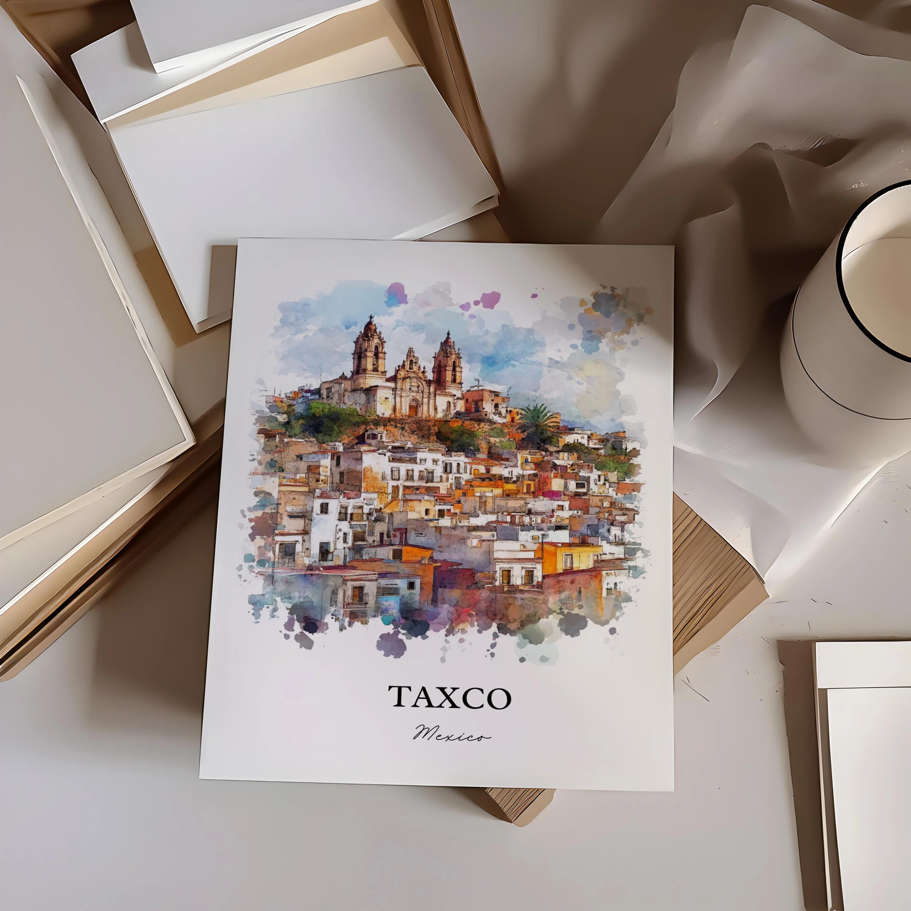 Taxco, Mexico – Watercolor Art Print - Image 6