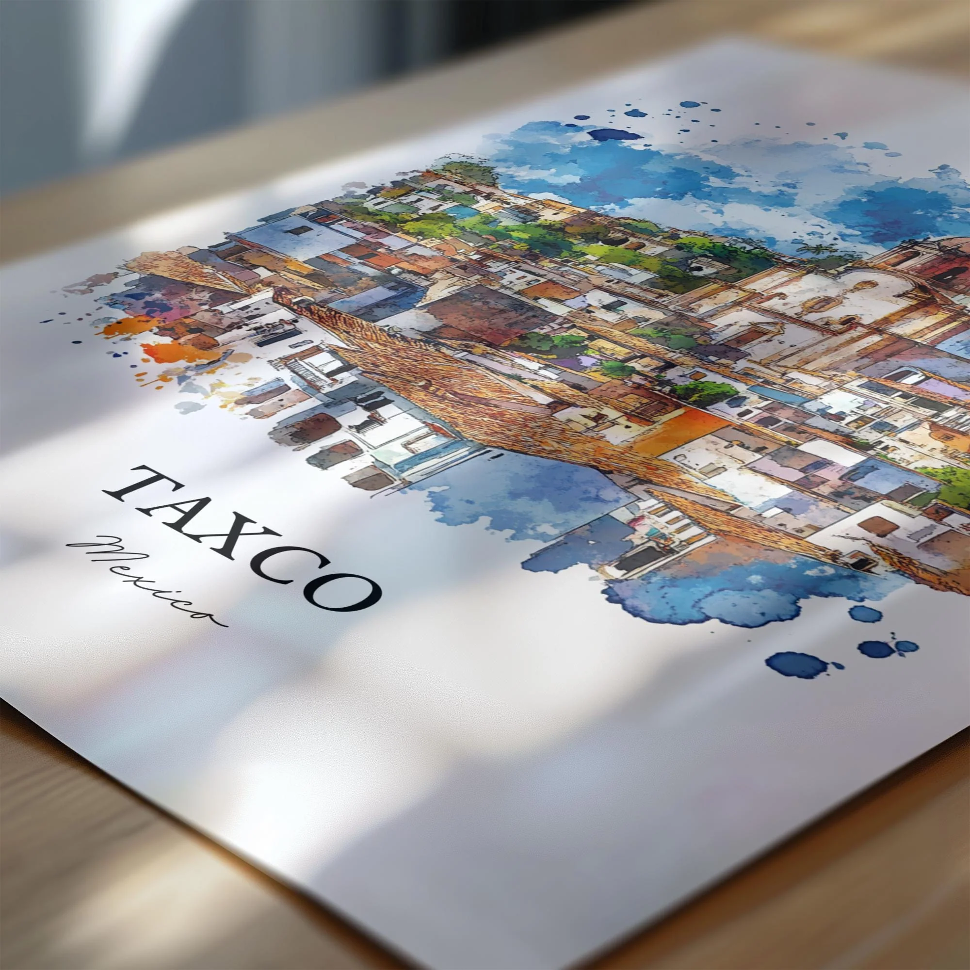 Taxco, Mexico – Watercolor Art Print - Image 2