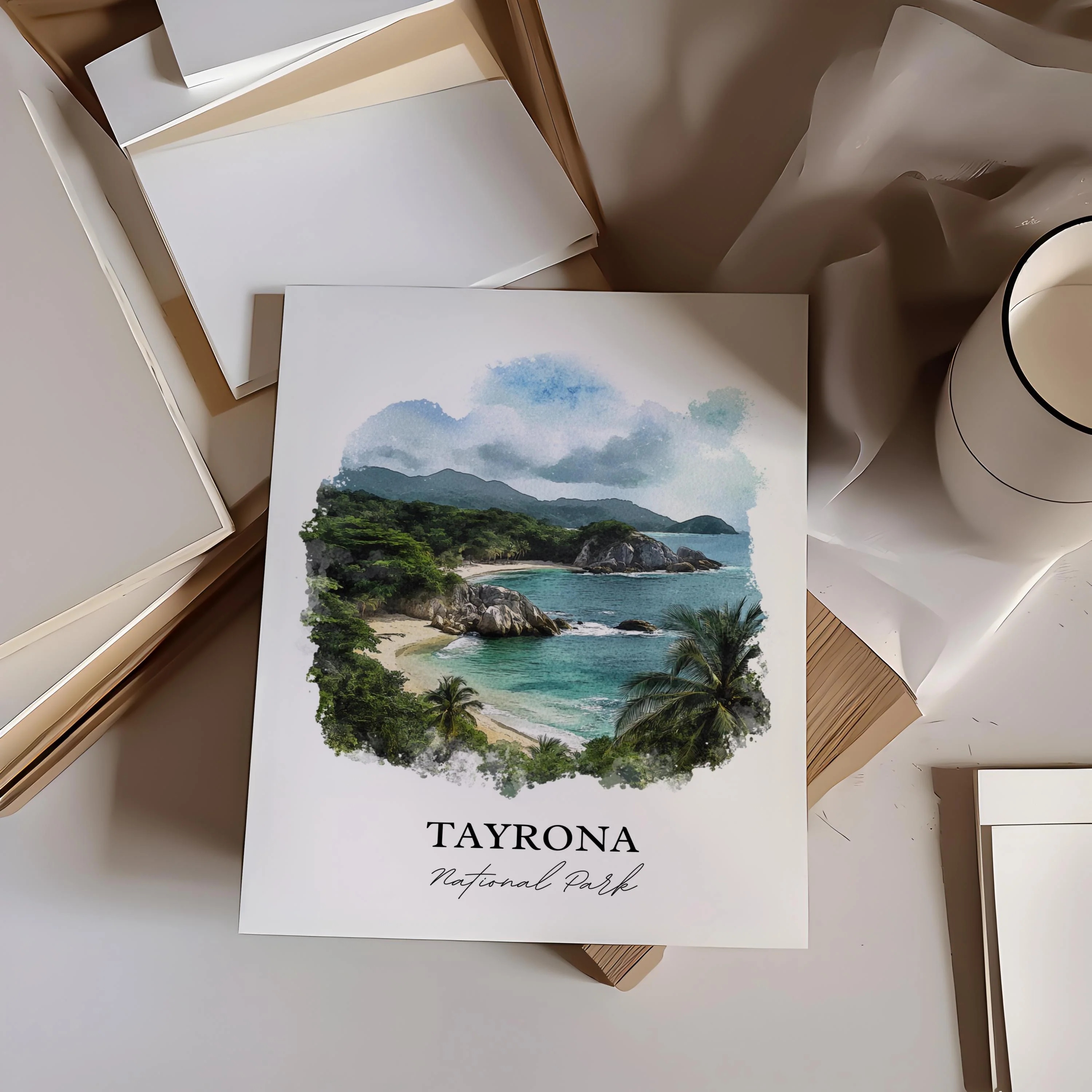 Tayrona National Park, Colombia – Watercolor Art Print - Image 5