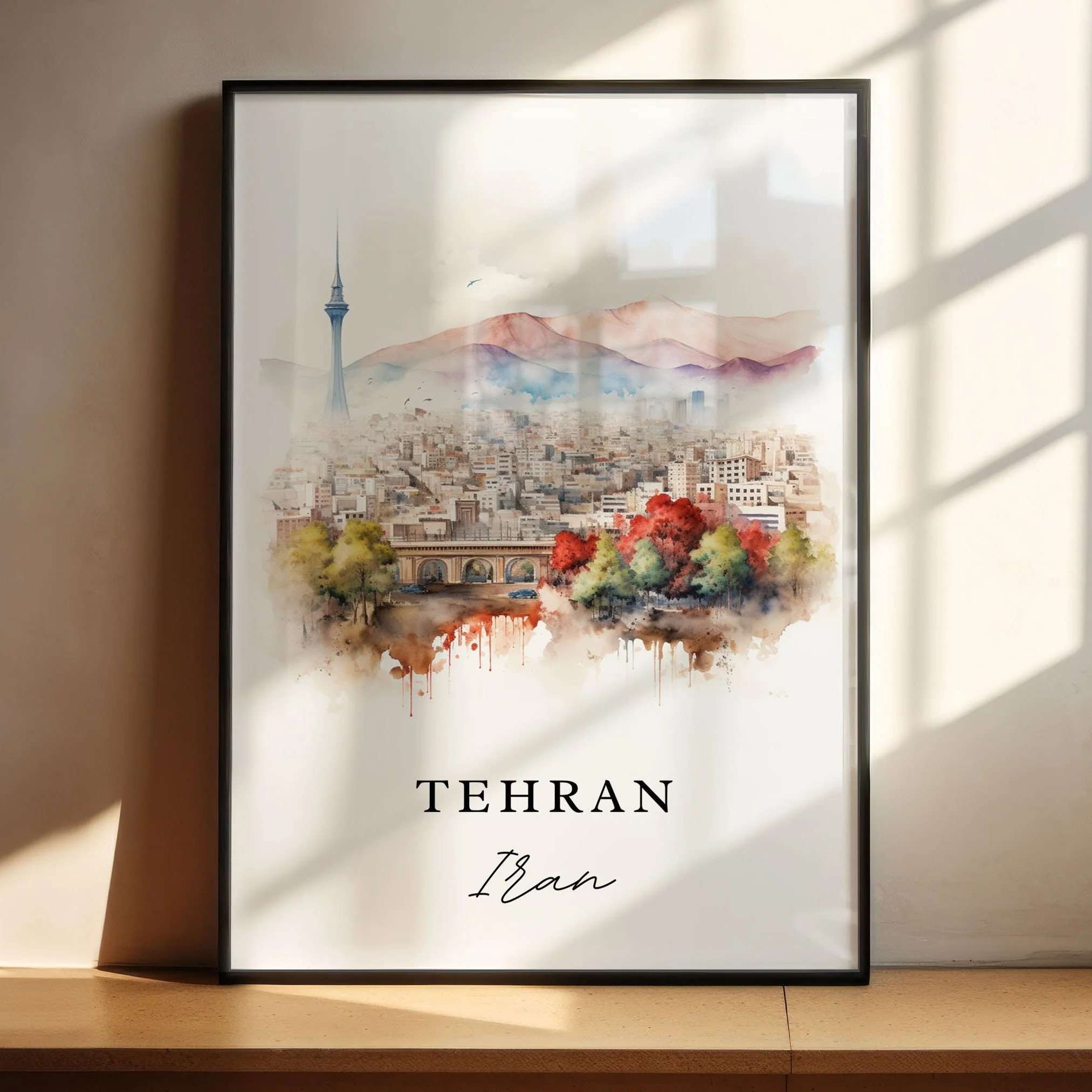 Tehran, Iran – Watercolor Art Print