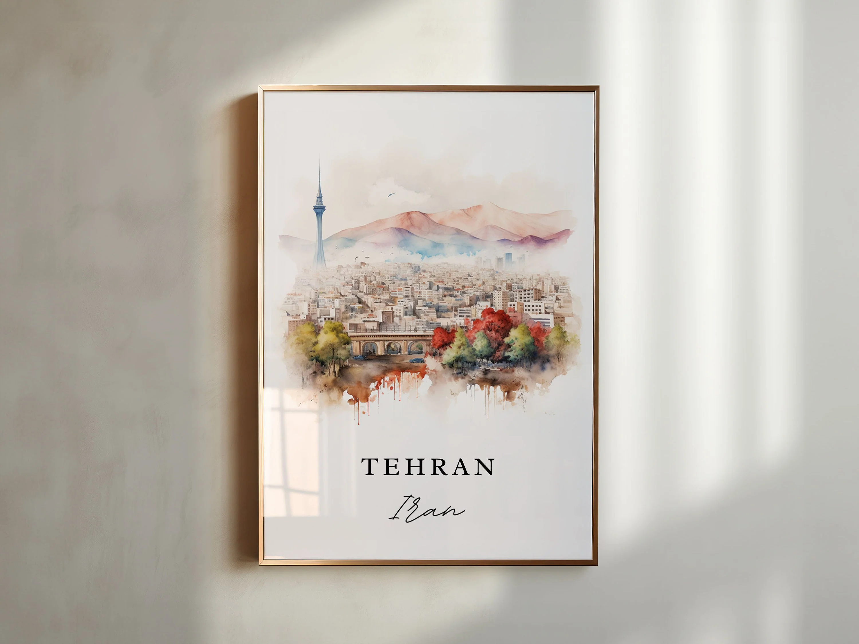Tehran, Iran – Watercolor Art Print - Image 4