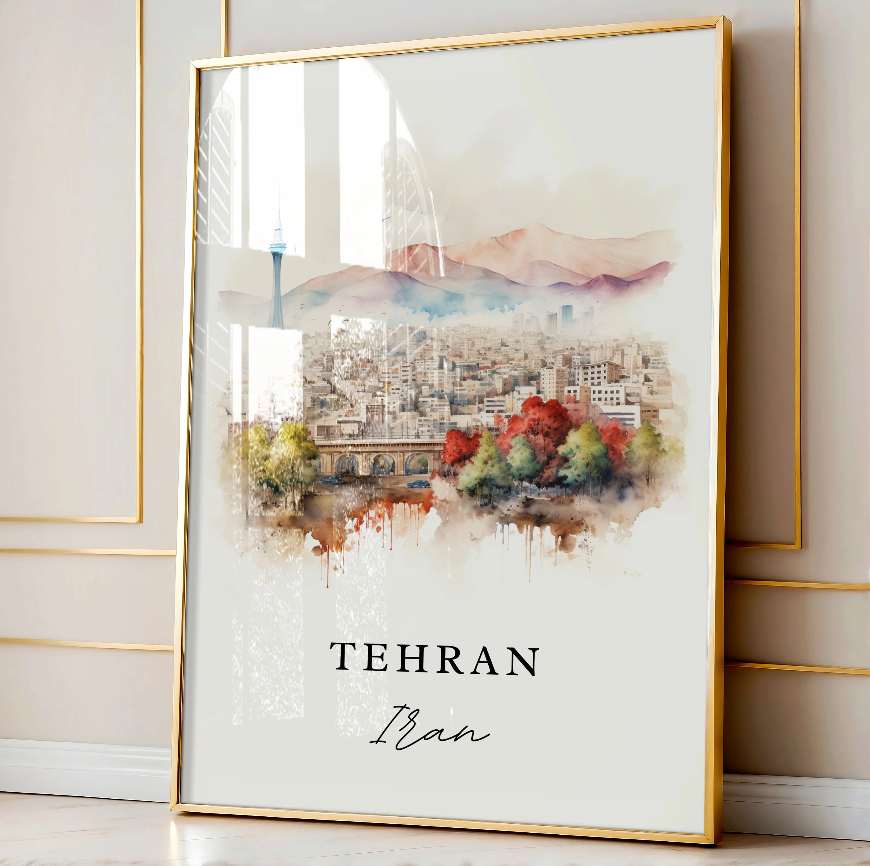 Tehran, Iran – Watercolor Art Print - Image 5