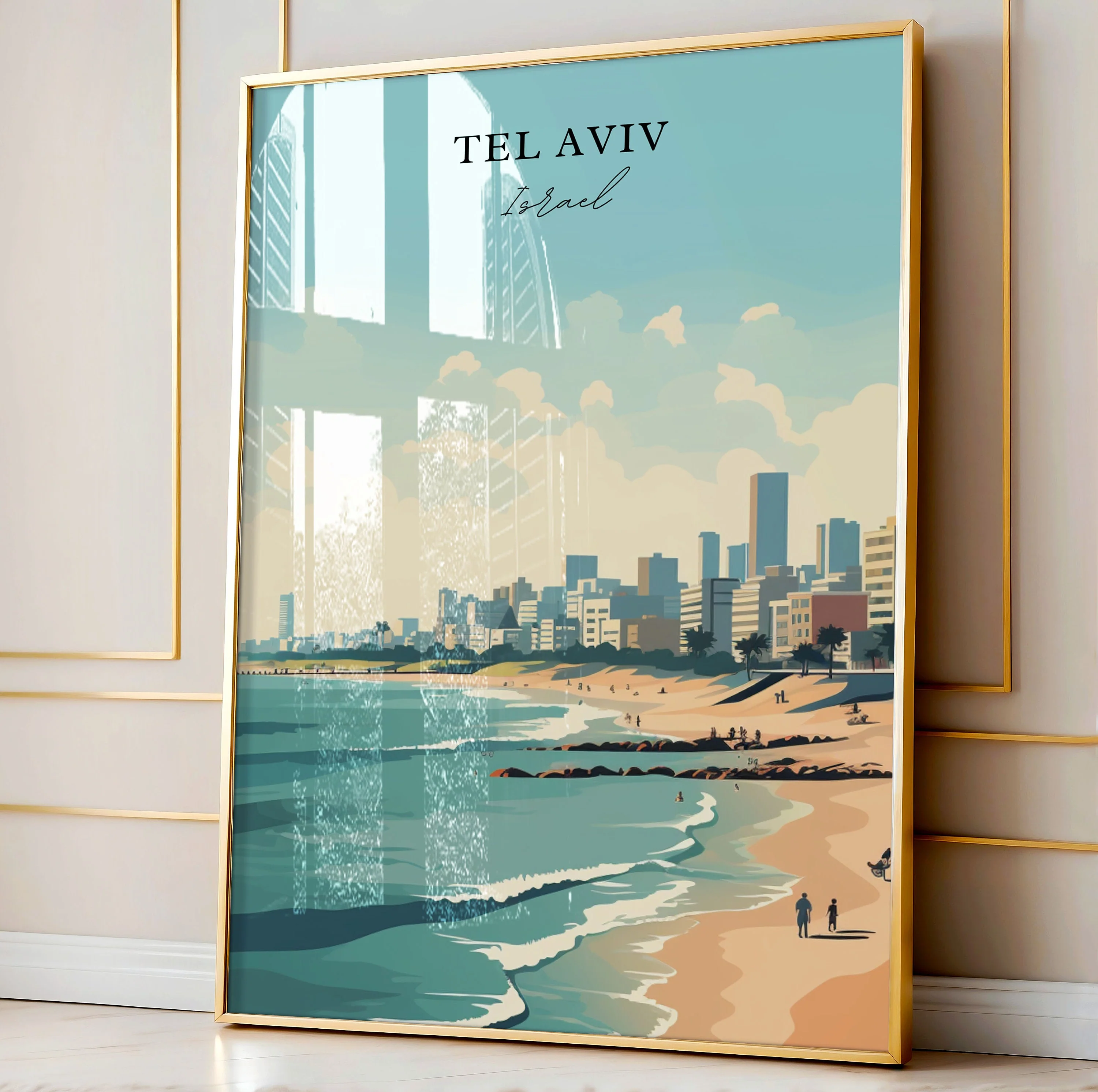 Tel Aviv, Israel – Watercolor Art Print - Image 3
