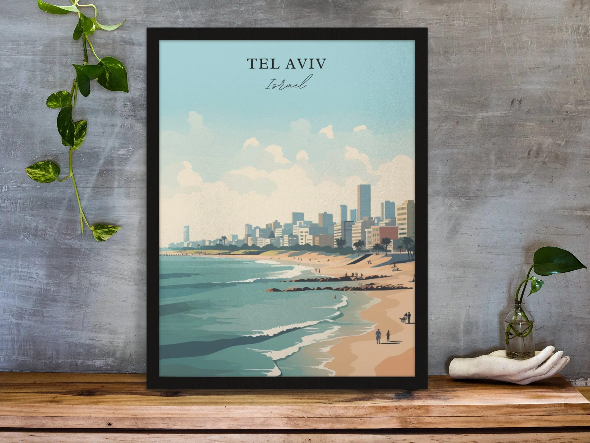Tel Aviv, Israel – Watercolor Art Print - Image 4