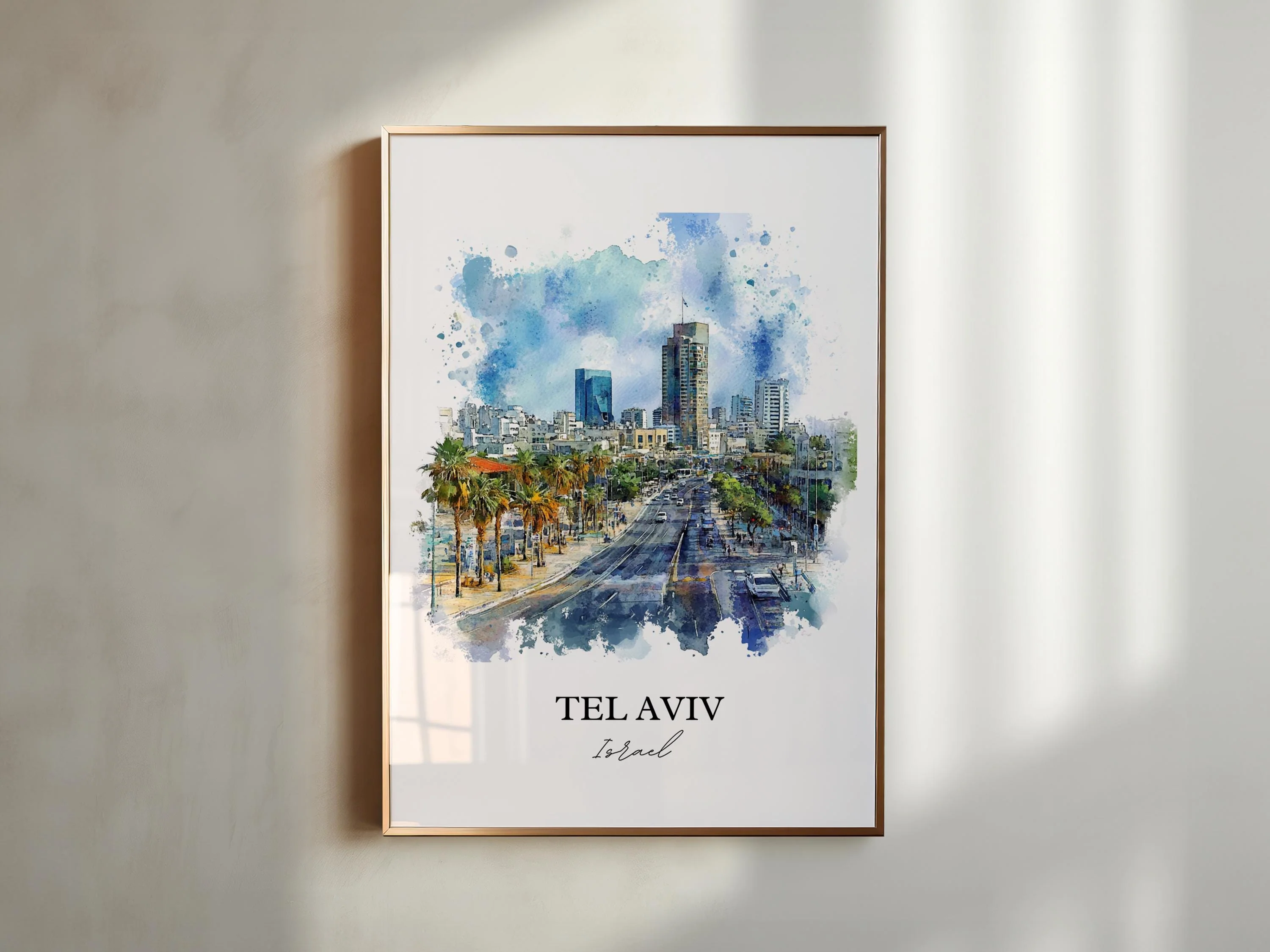 Tel Aviv, Israel – Watercolor Art Print - Image 4