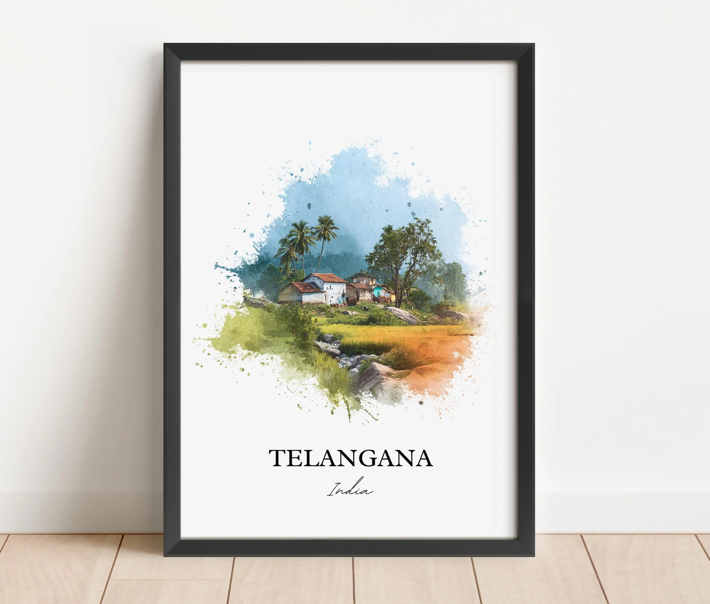 Telangana, India – Watercolor Art Print - Image 4