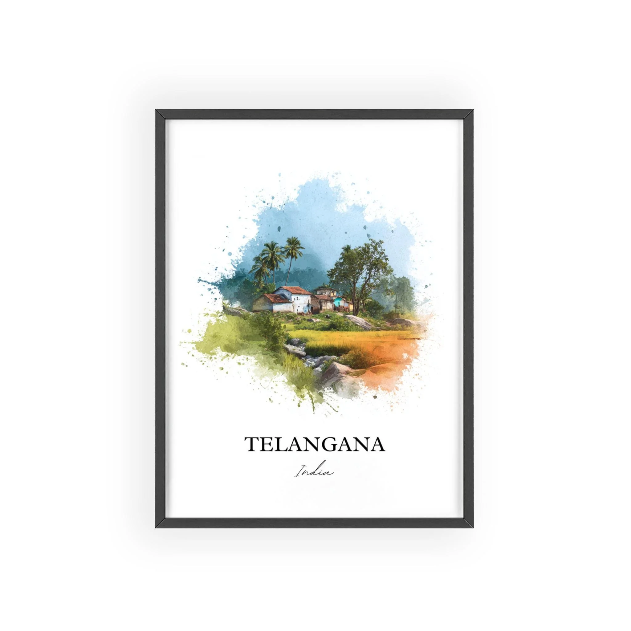 Telangana, India – Watercolor Art Print - Image 7