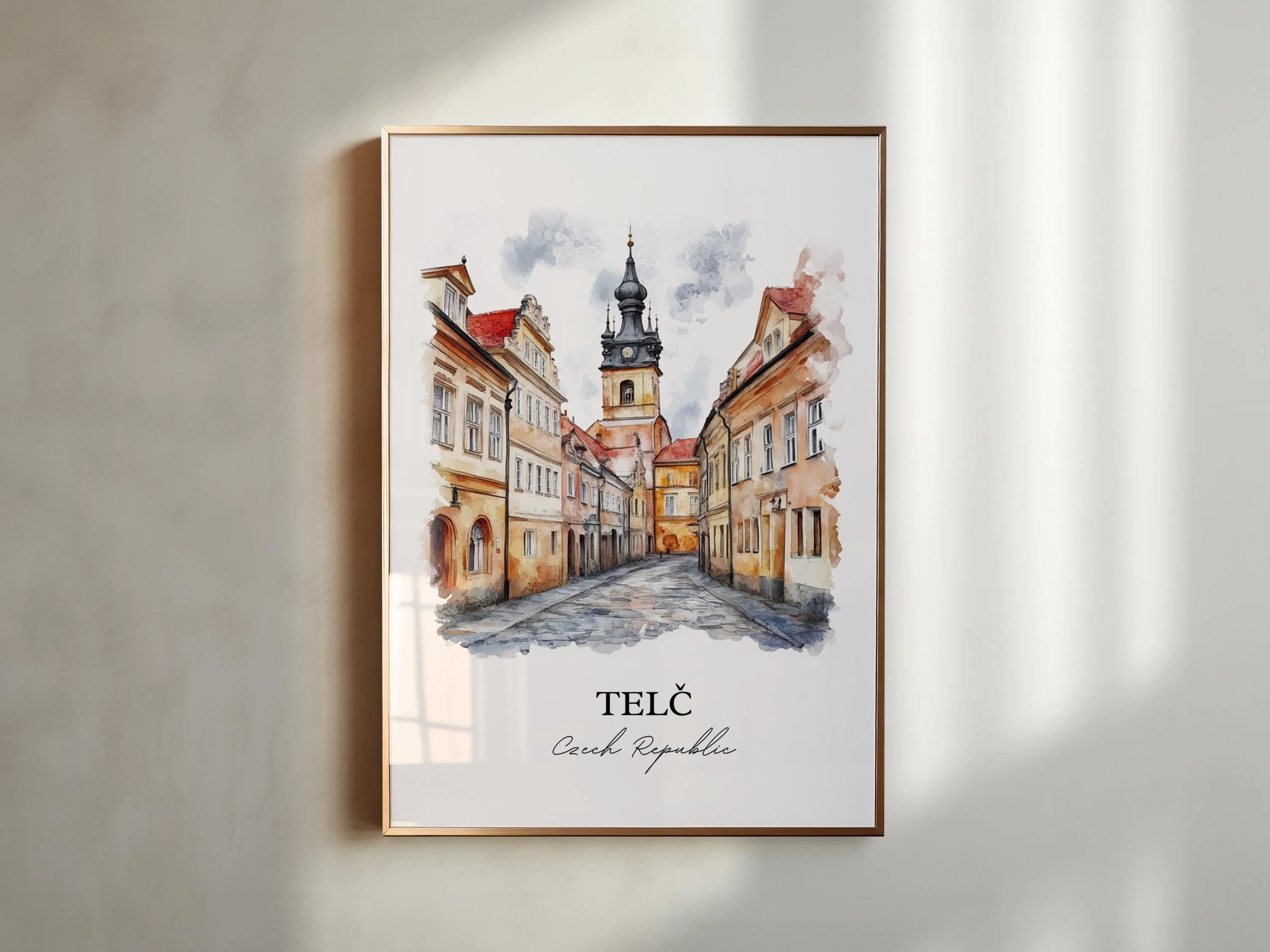 Telc, Czech Republic – Watercolor Art Print - Image 4