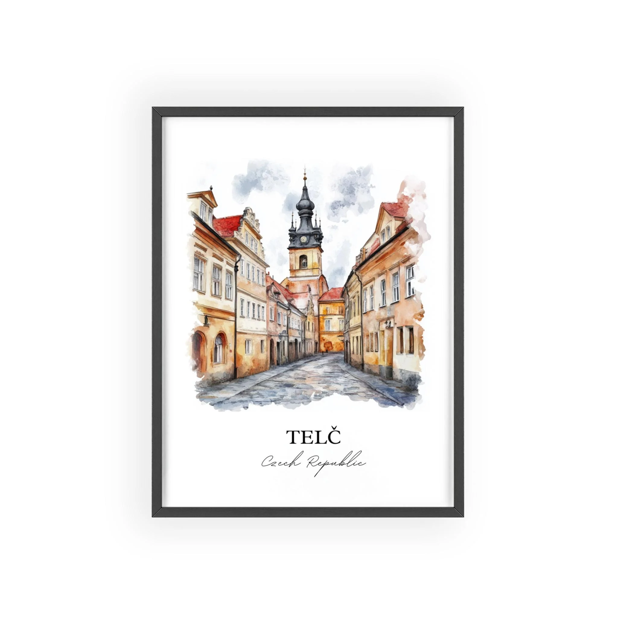 Telc, Czech Republic – Watercolor Art Print - Image 7