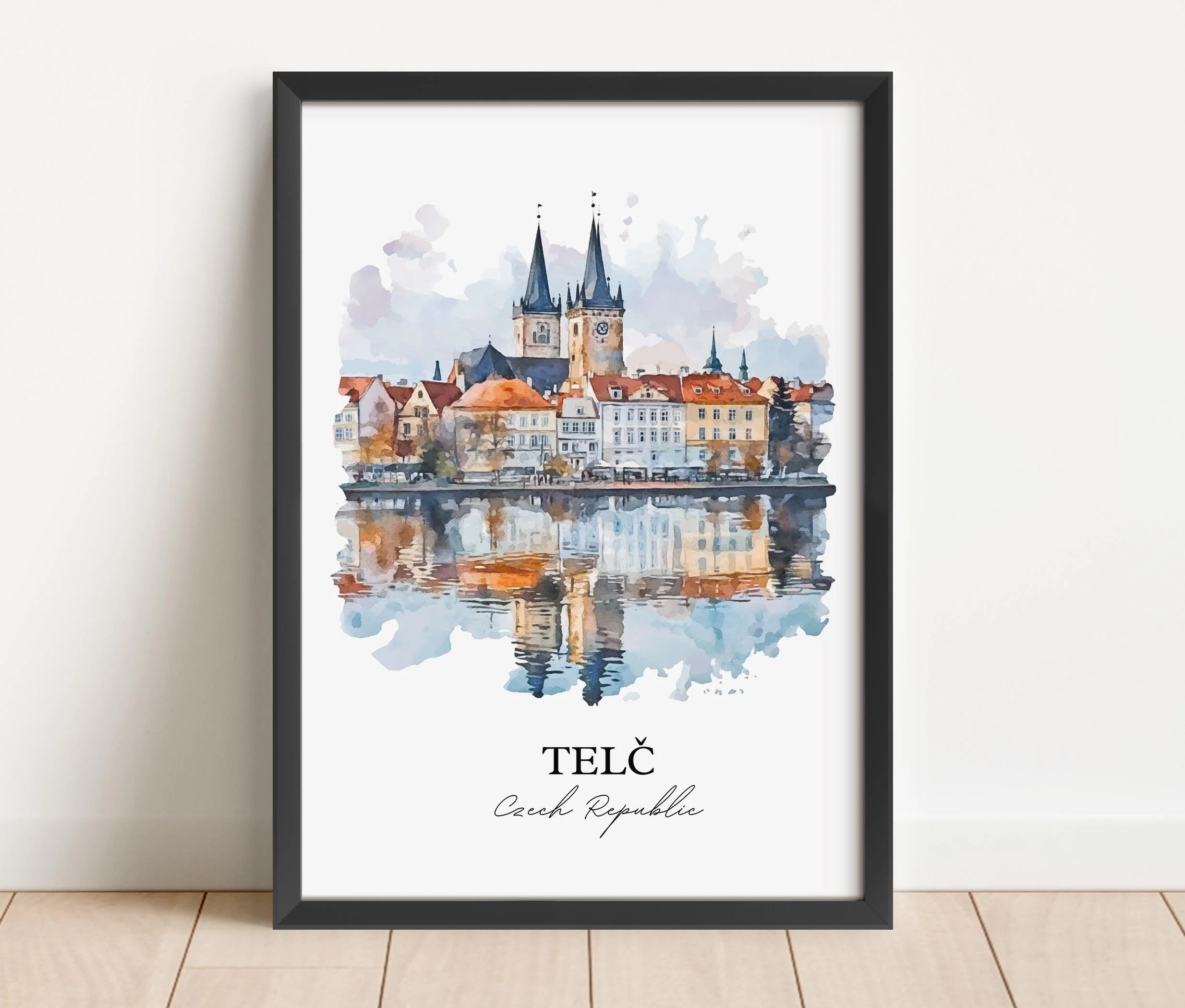 Telc, Czech Republic – Vysocina Region Watercolor Art Print - Image 6