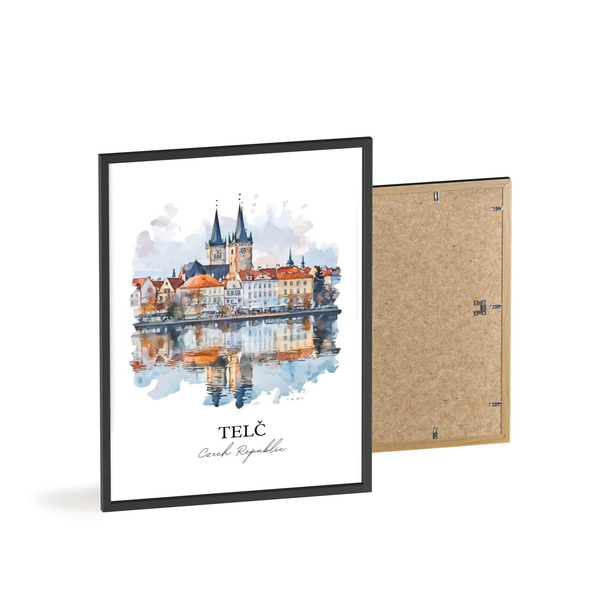 Telc, Czech Republic – Vysocina Region Watercolor Art Print - Image 8