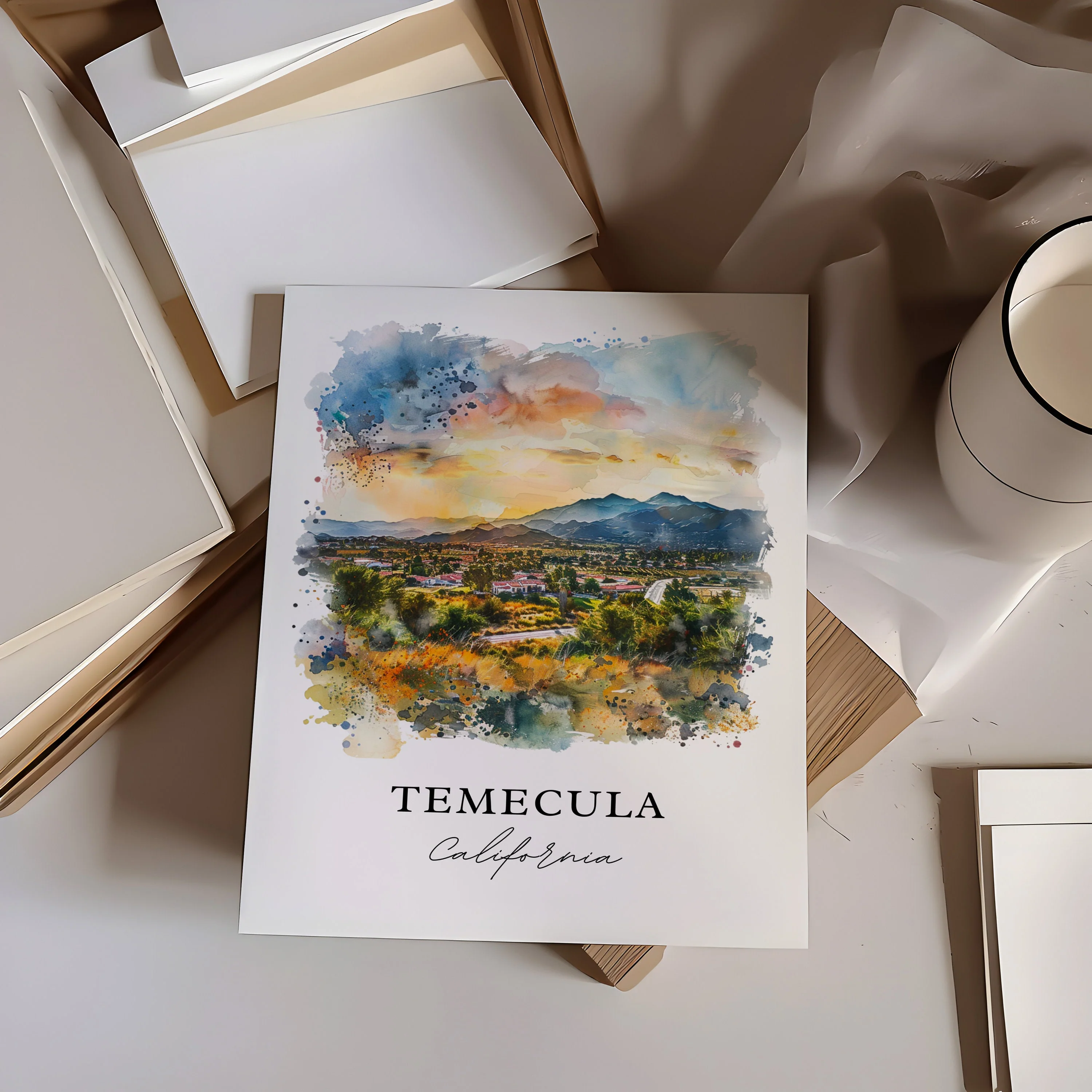 Temecula, USA – Watercolor Art Print - Image 2
