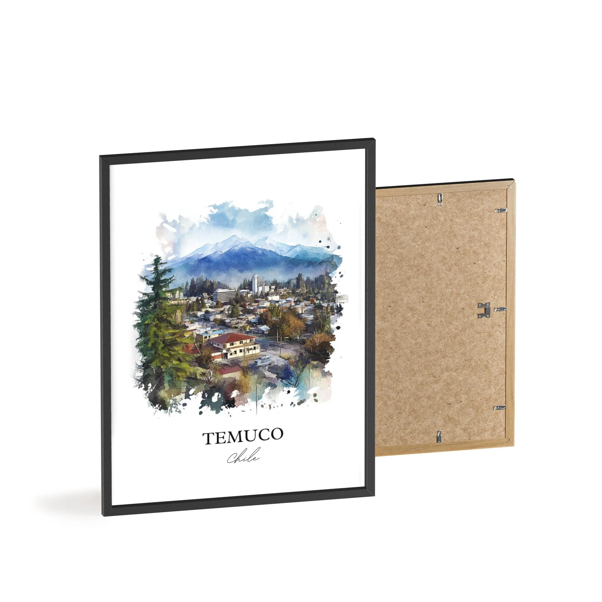 Temuco, Chile – Watercolor Art Print - Image 8