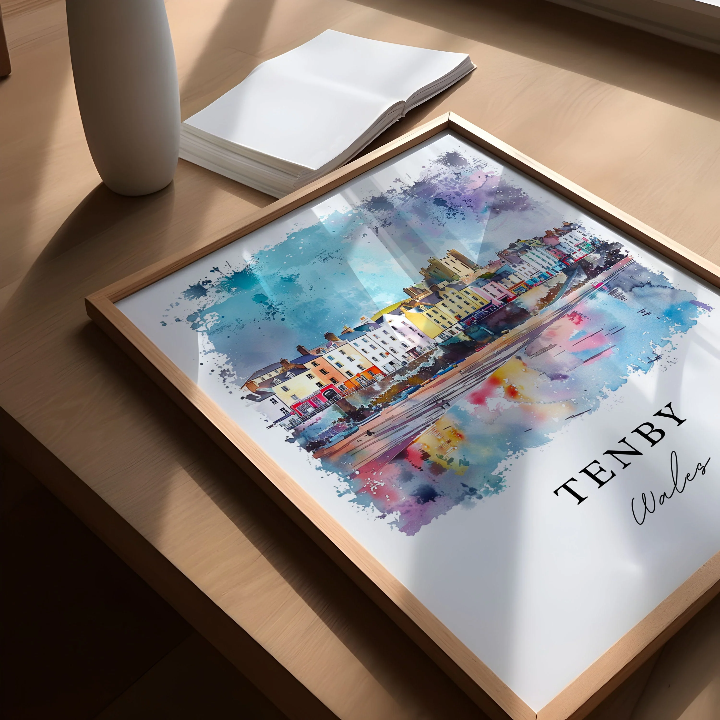 Tenby, Wales – Watercolor Art Print - Image 2