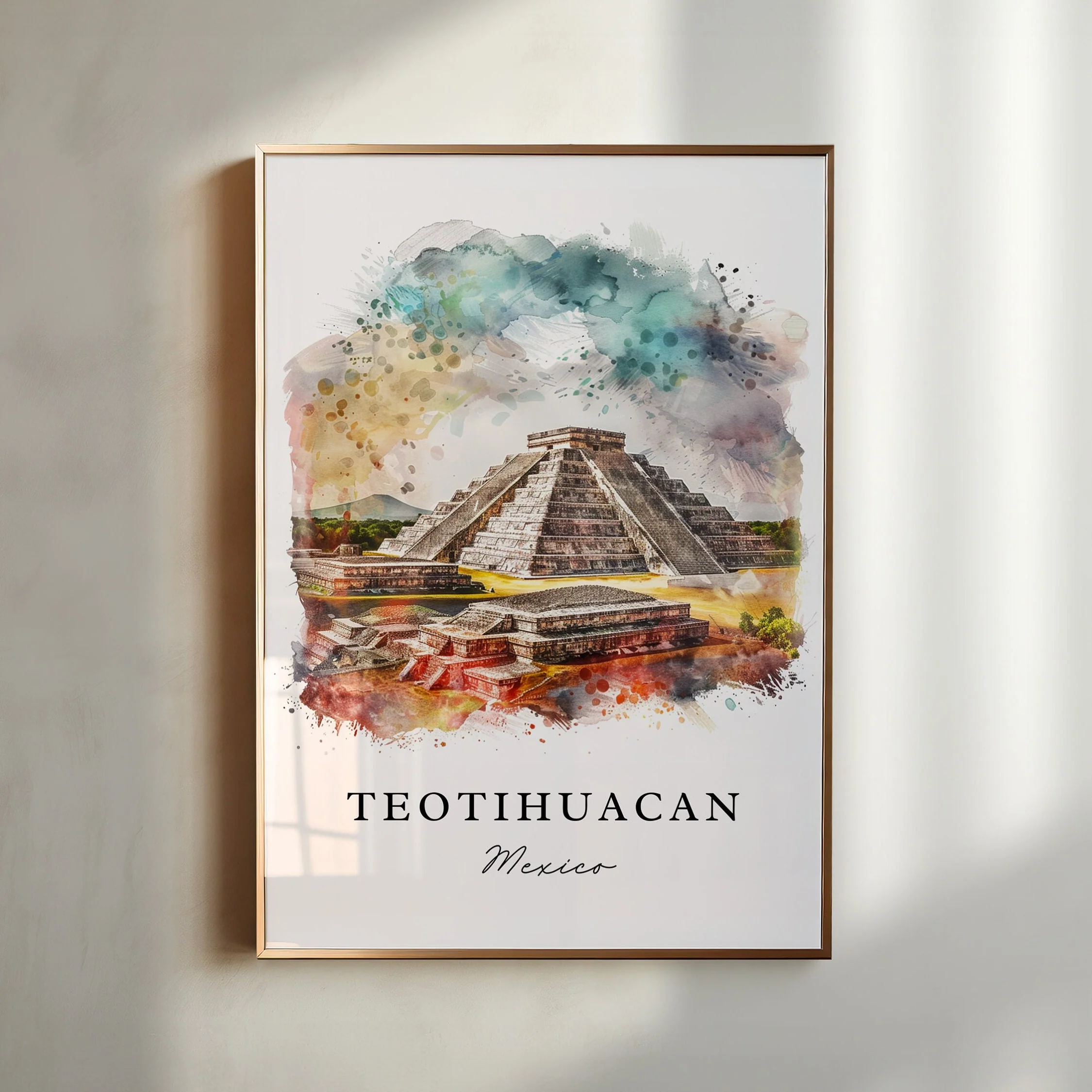 Teotihuacán, Mexico – Watercolor Art Print