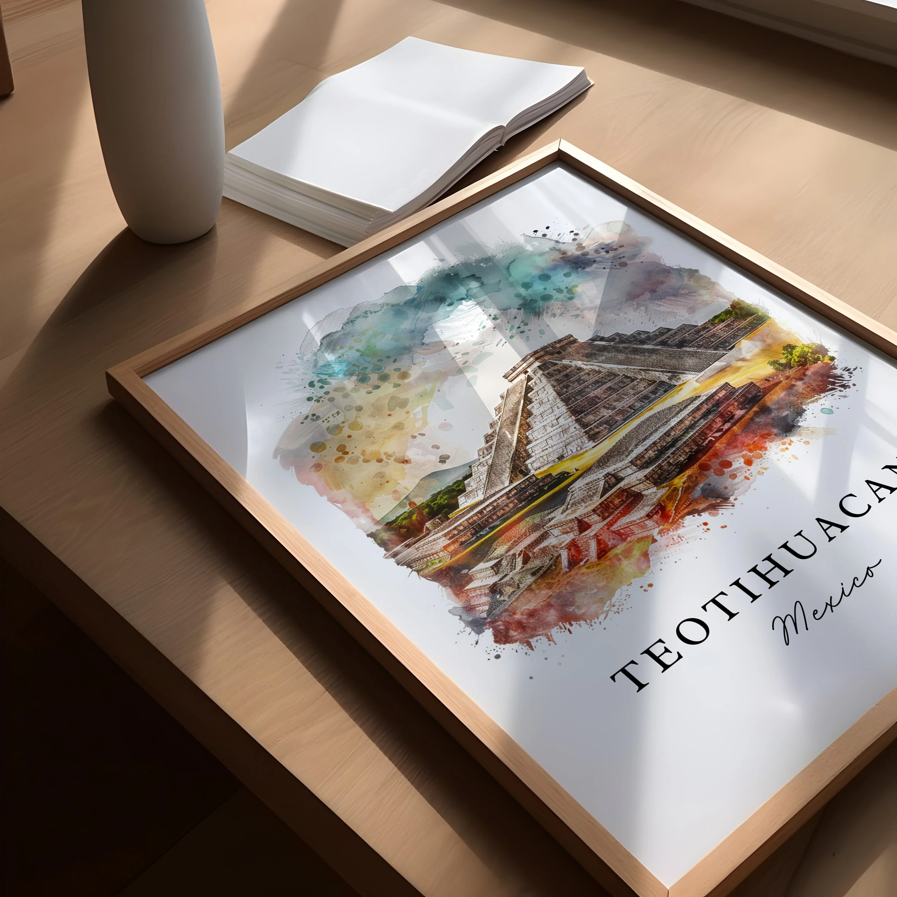 Teotihuacán, Mexico – Watercolor Art Print - Image 3