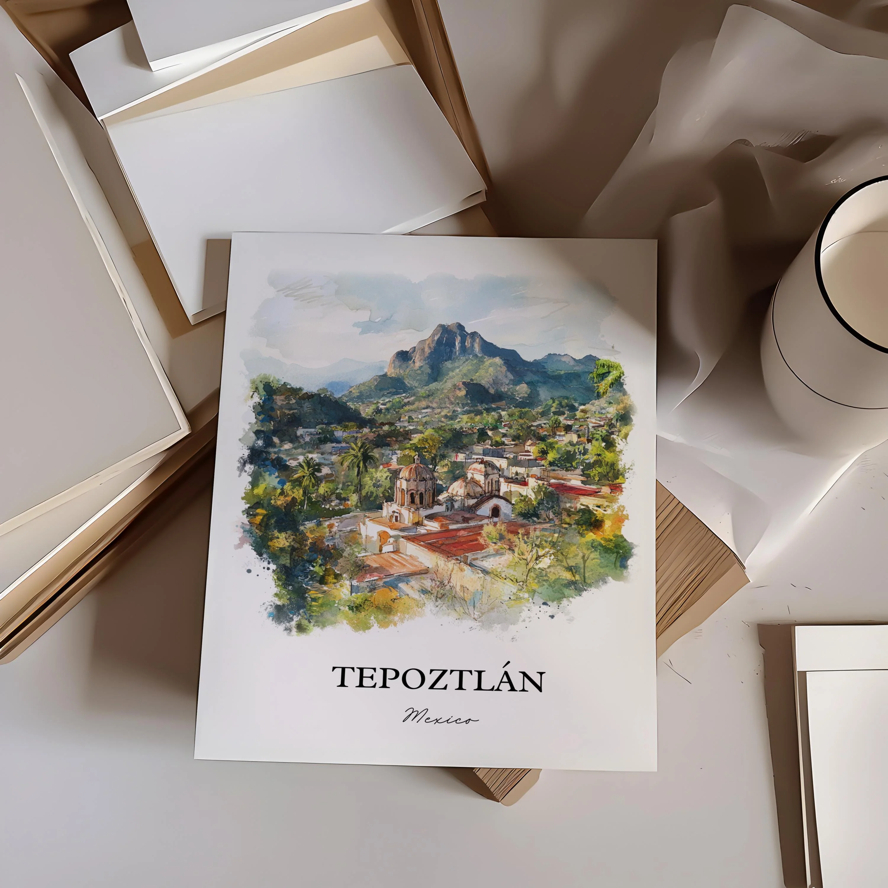 Tepoztlán, Mexico – Watercolor Art Print - Image 5