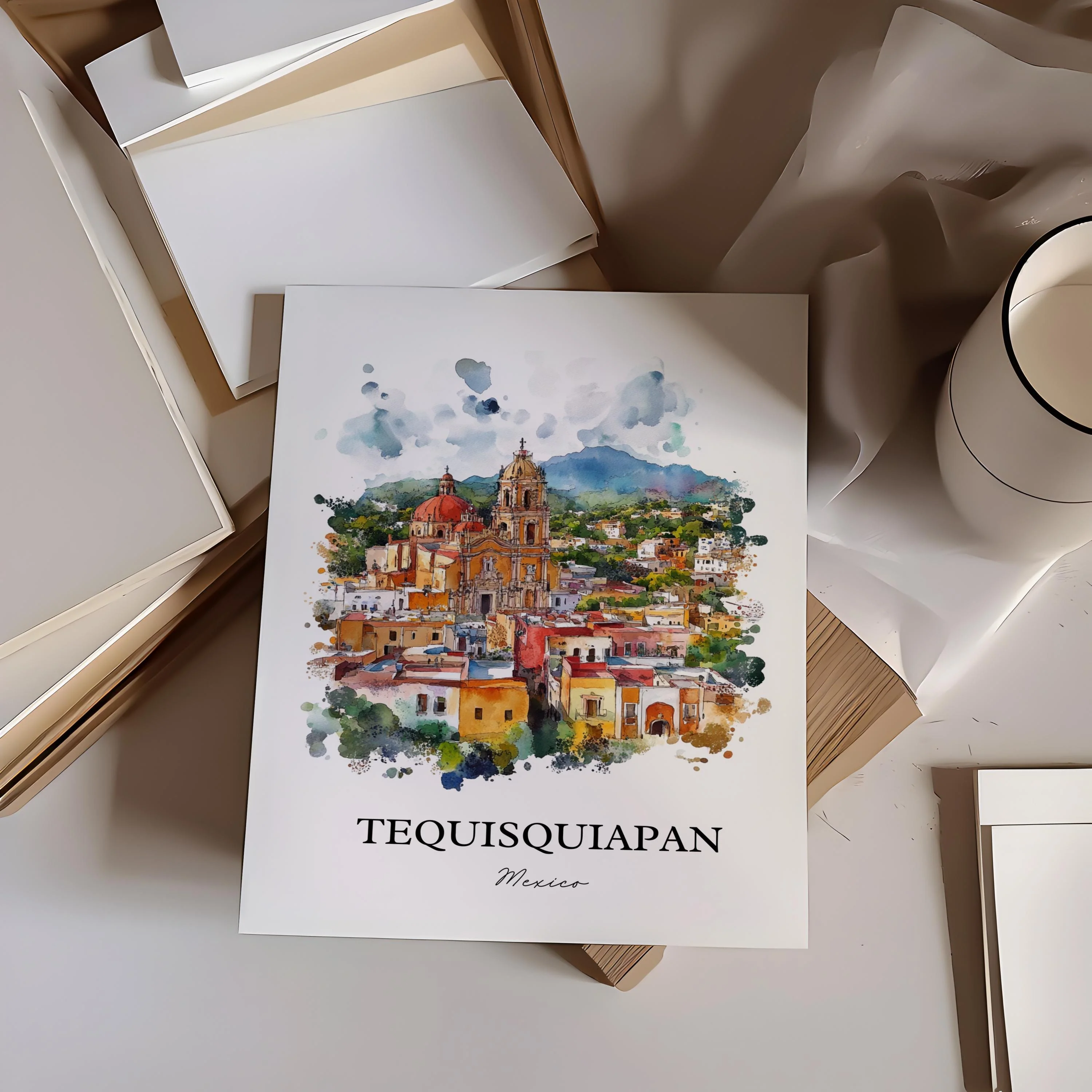Tequisquiapan, Mexico – Watercolor Art Print - Image 5