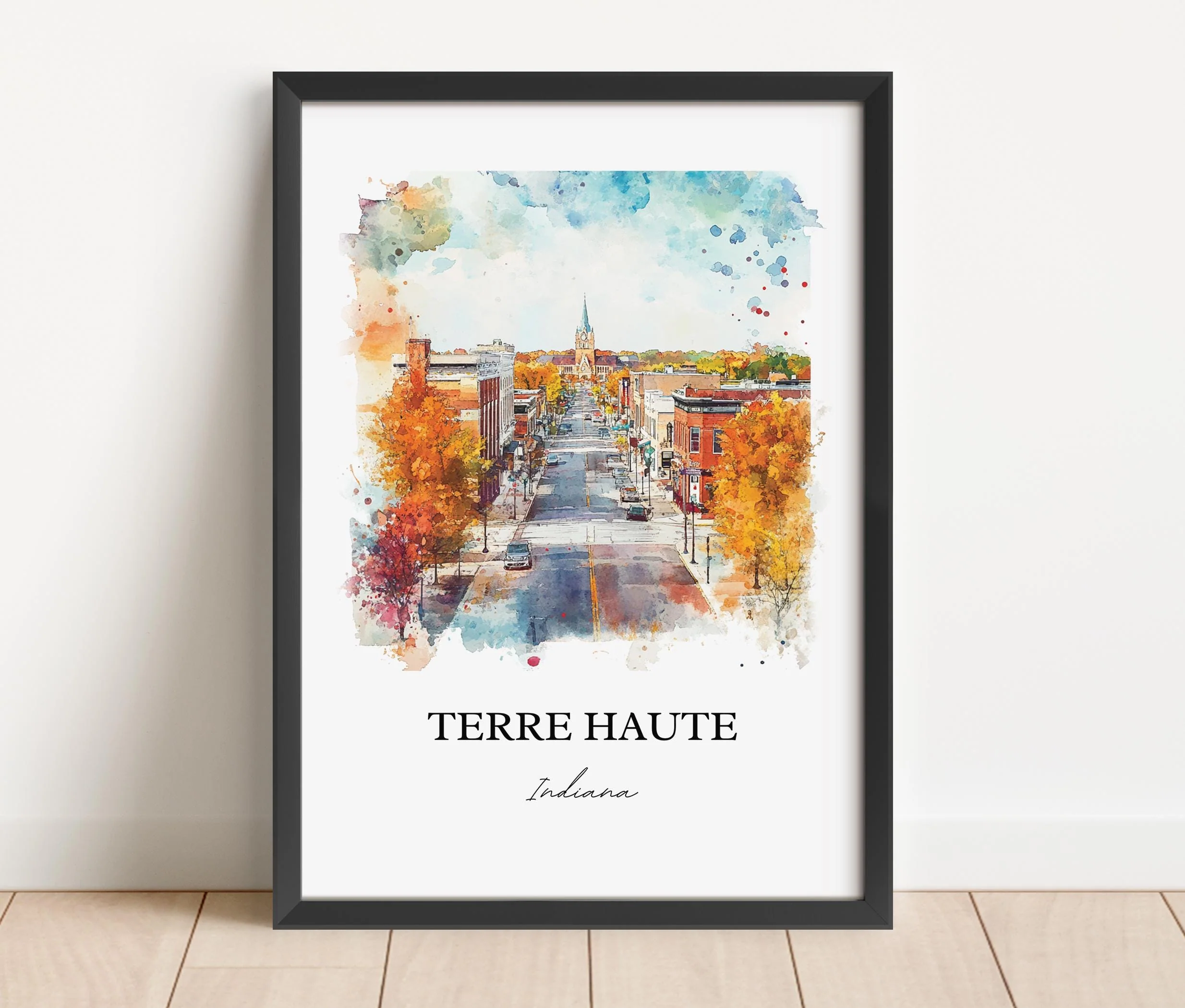 Terre Haute, Indiana – Watercolor Art Print