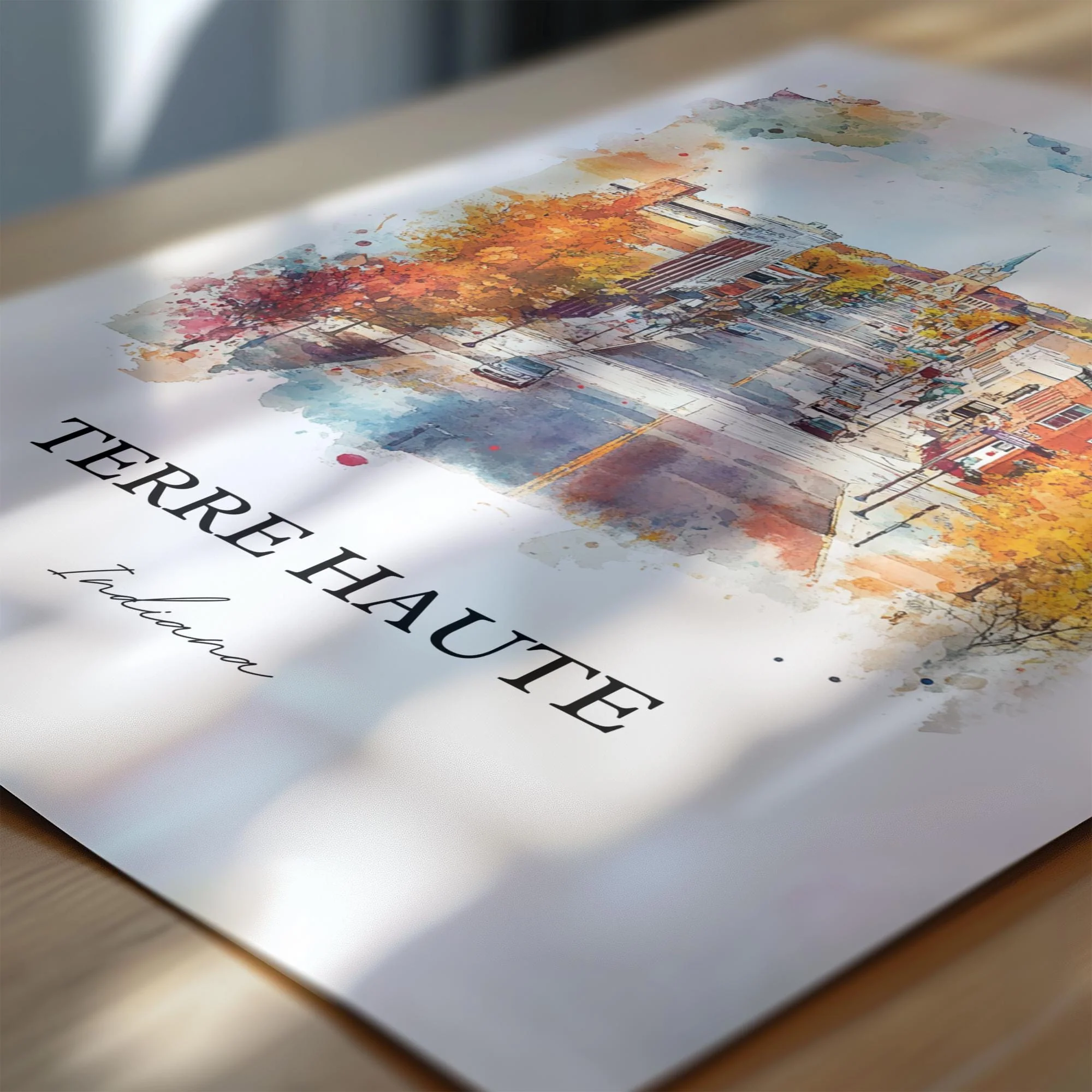 Terre Haute, Indiana – Watercolor Art Print - Image 2
