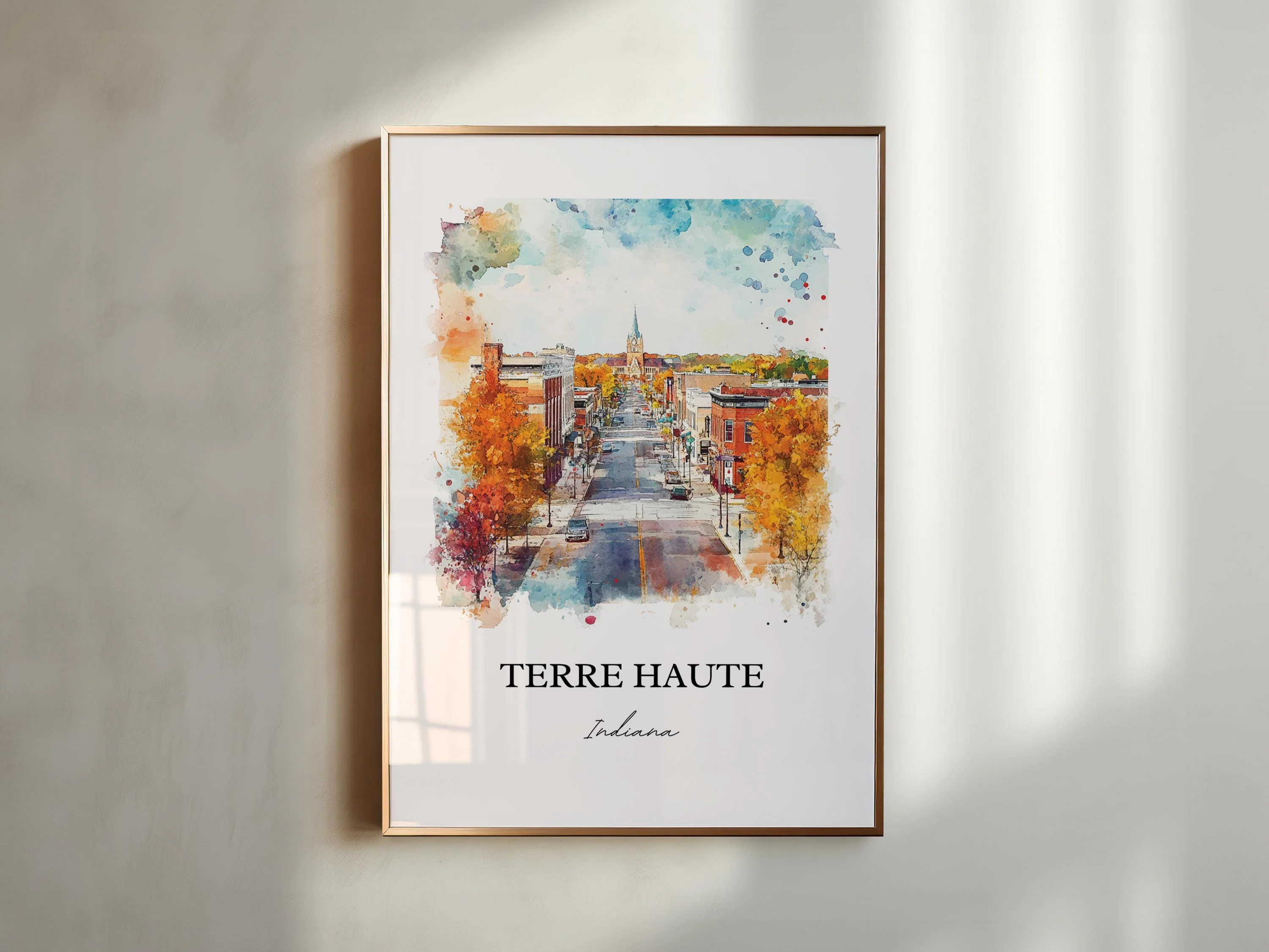 Terre Haute, Indiana – Watercolor Art Print - Image 3