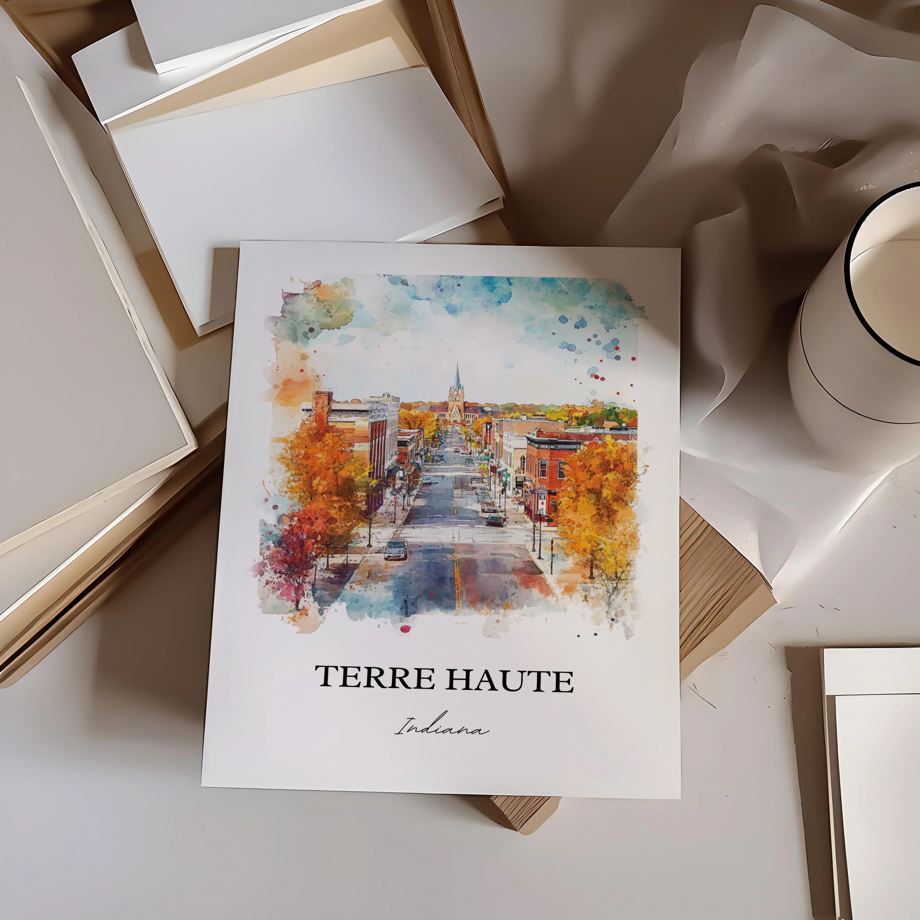 Terre Haute, Indiana – Watercolor Art Print - Image 5
