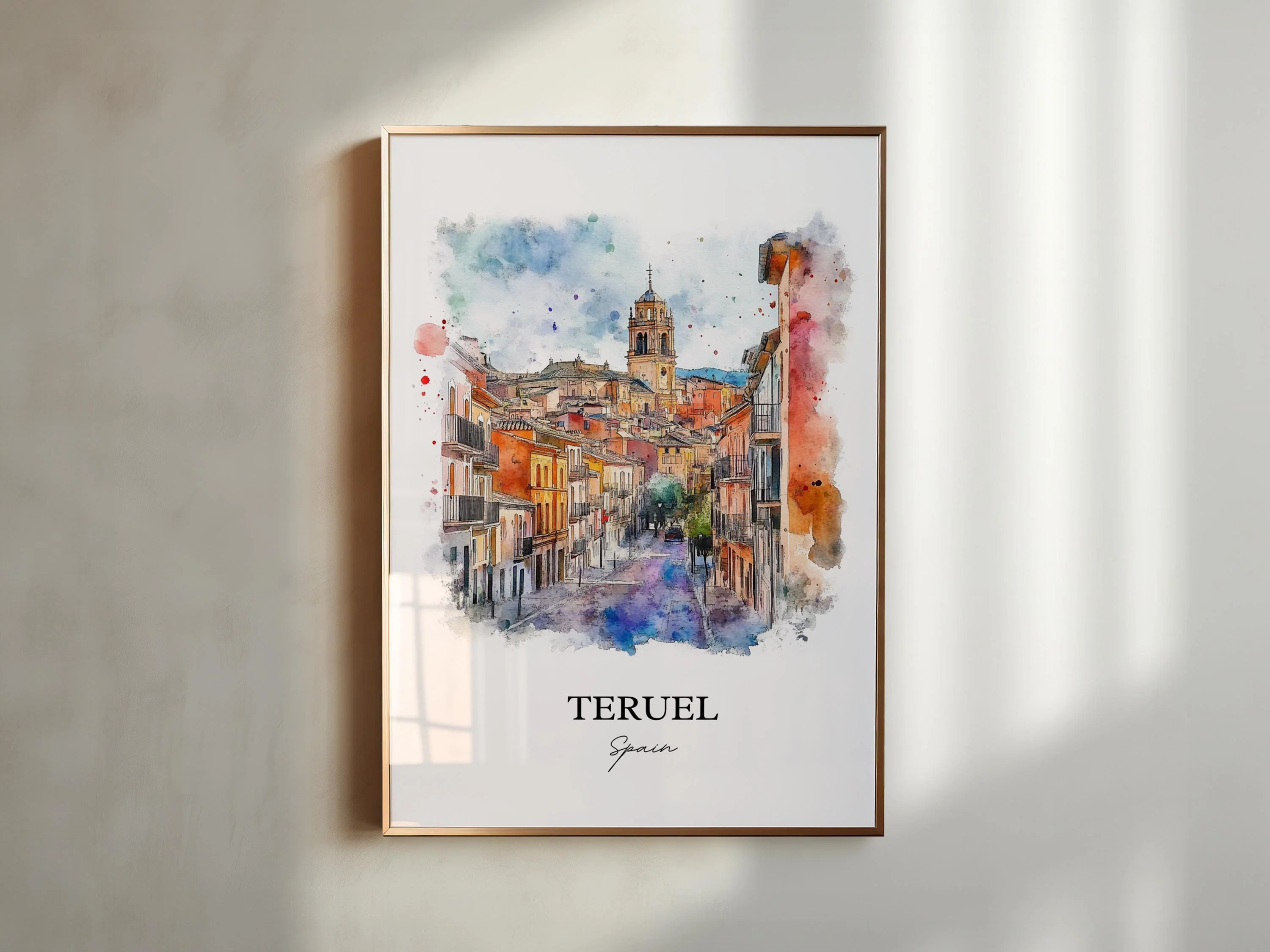 Teruel, Spain – Watercolor Art Print - Image 3