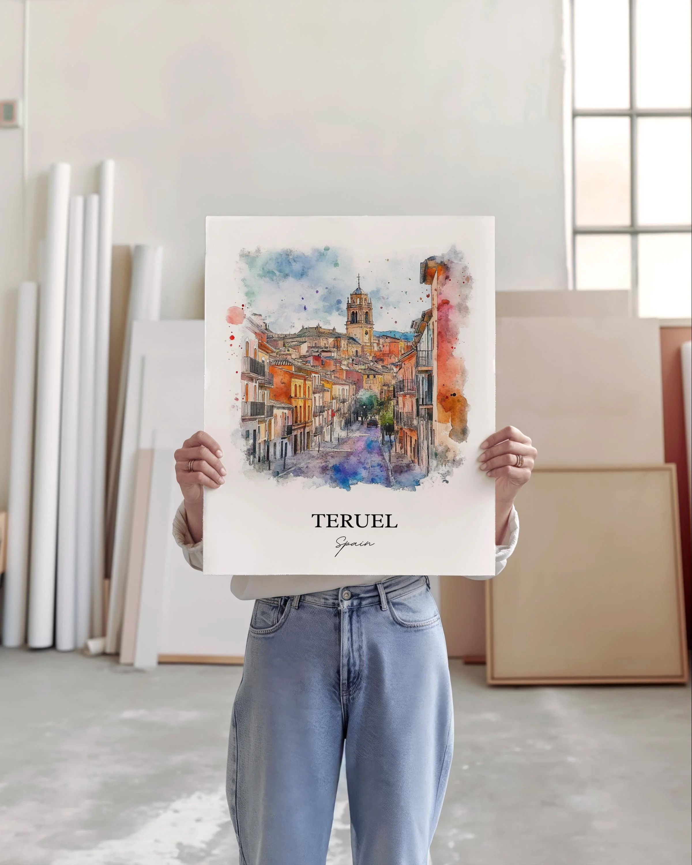 Teruel, Spain – Watercolor Art Print - Image 4