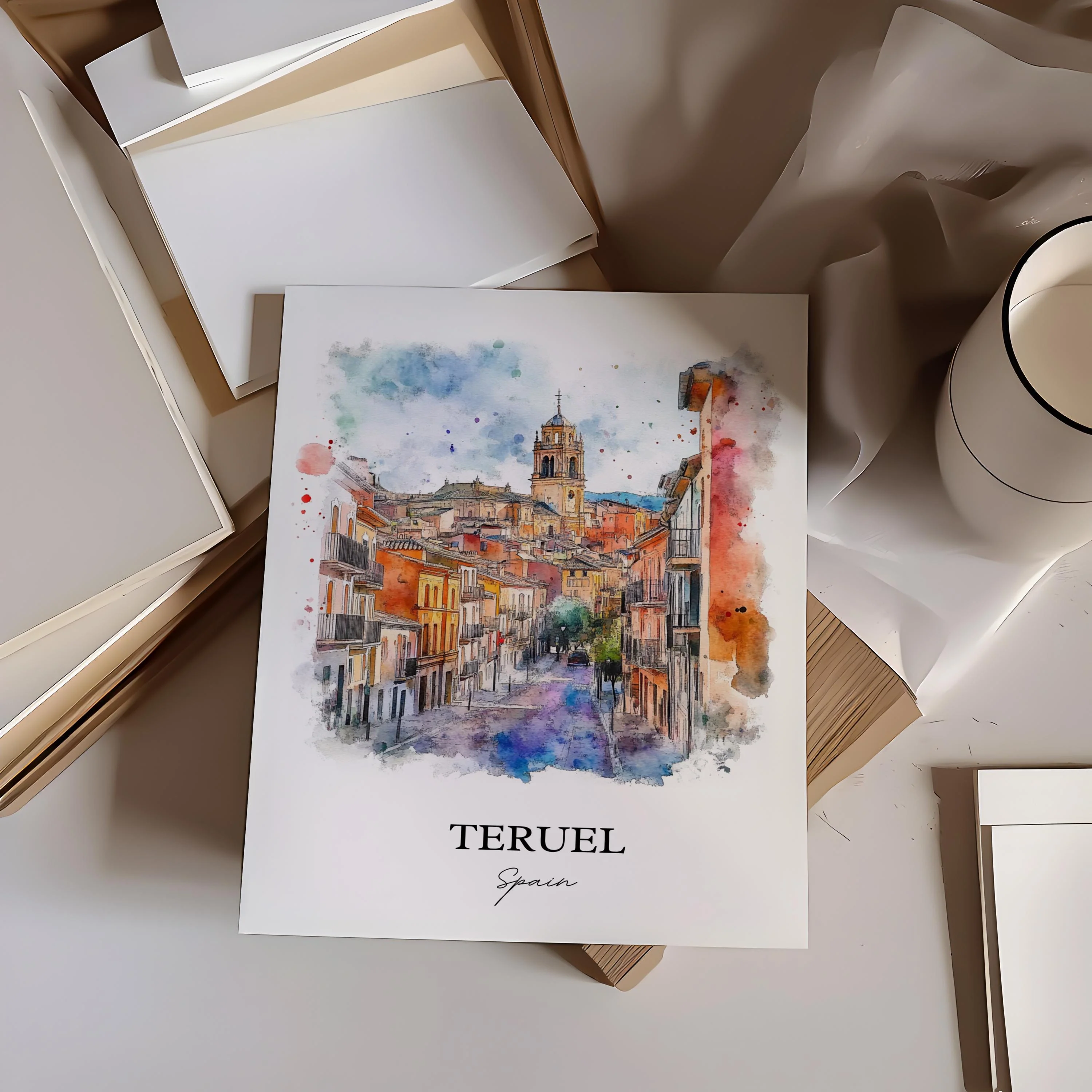 Teruel, Spain – Watercolor Art Print - Image 5