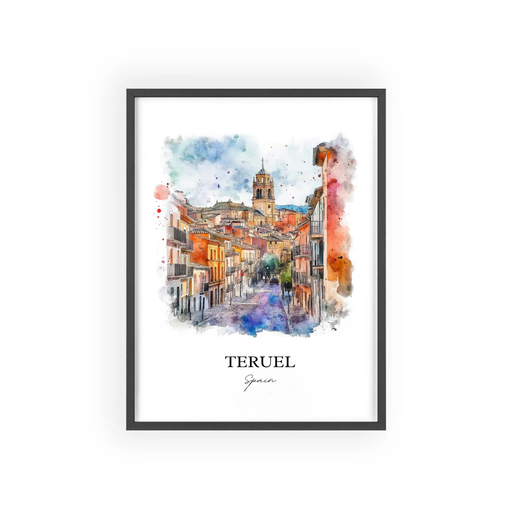Teruel, Spain – Watercolor Art Print - Image 7