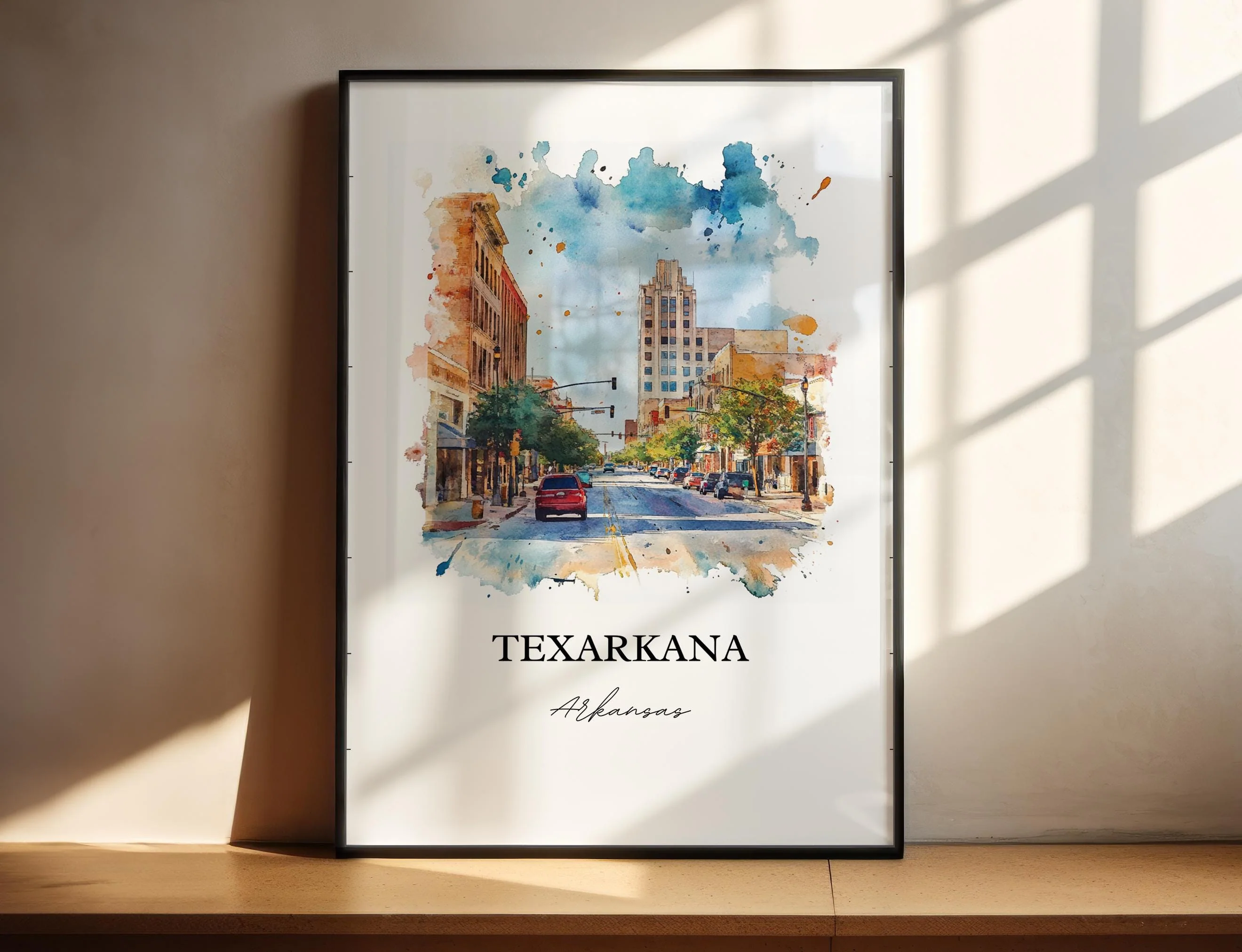Texarkana, Arkansas, USA – Watercolor Art Print - Image 4