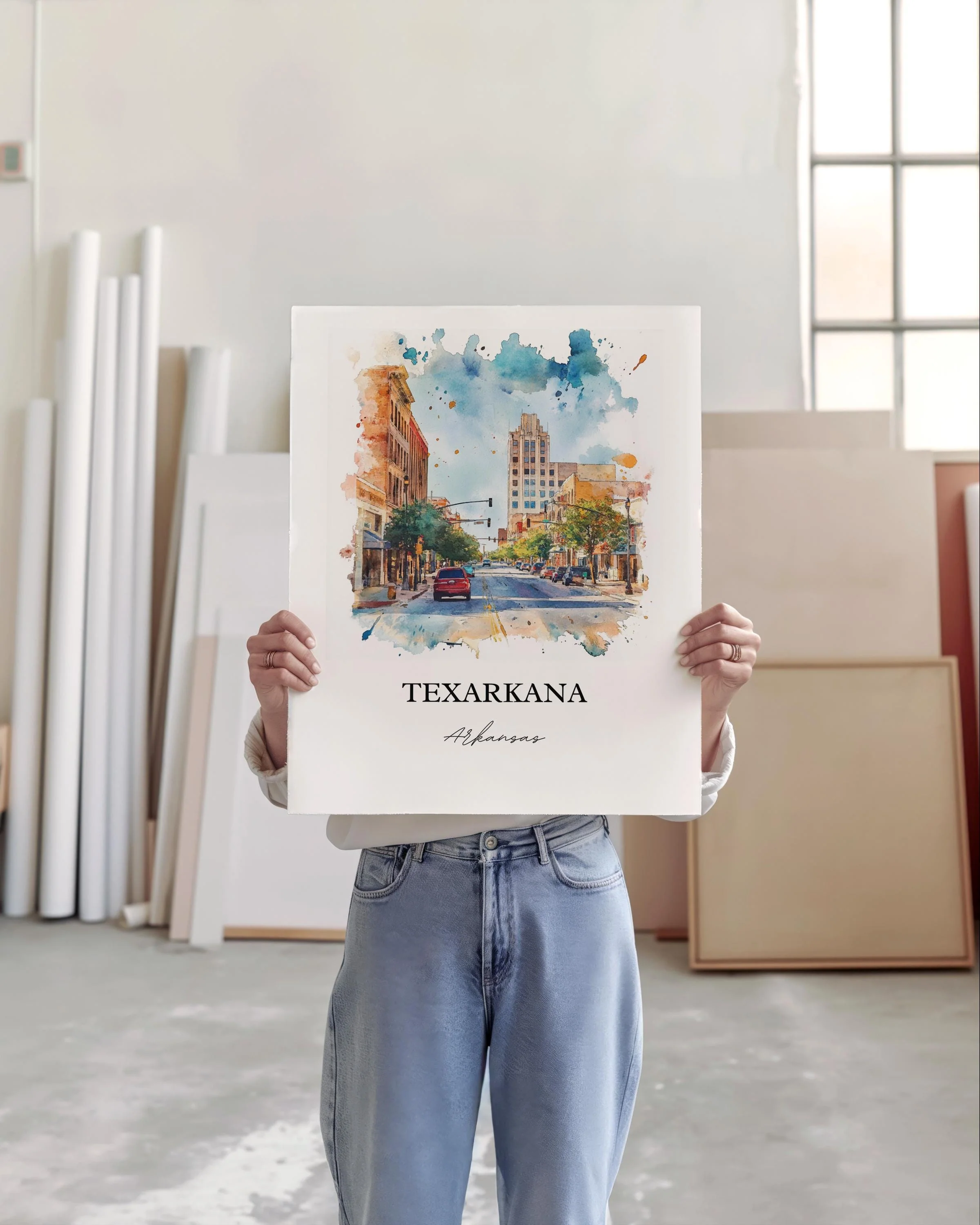 Texarkana, Arkansas, USA – Watercolor Art Print - Image 5