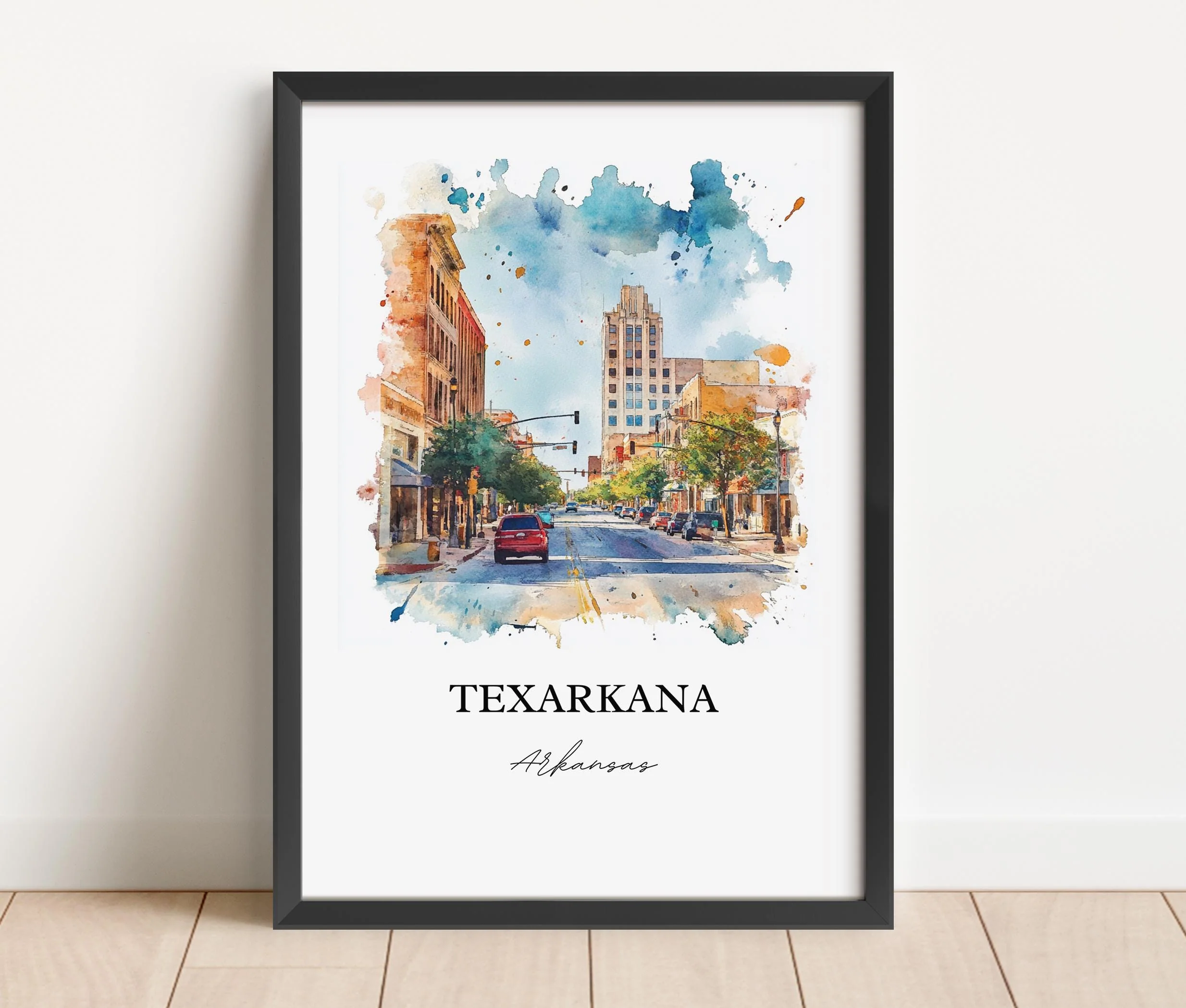 Texarkana, Arkansas, USA – Watercolor Art Print - Image 6