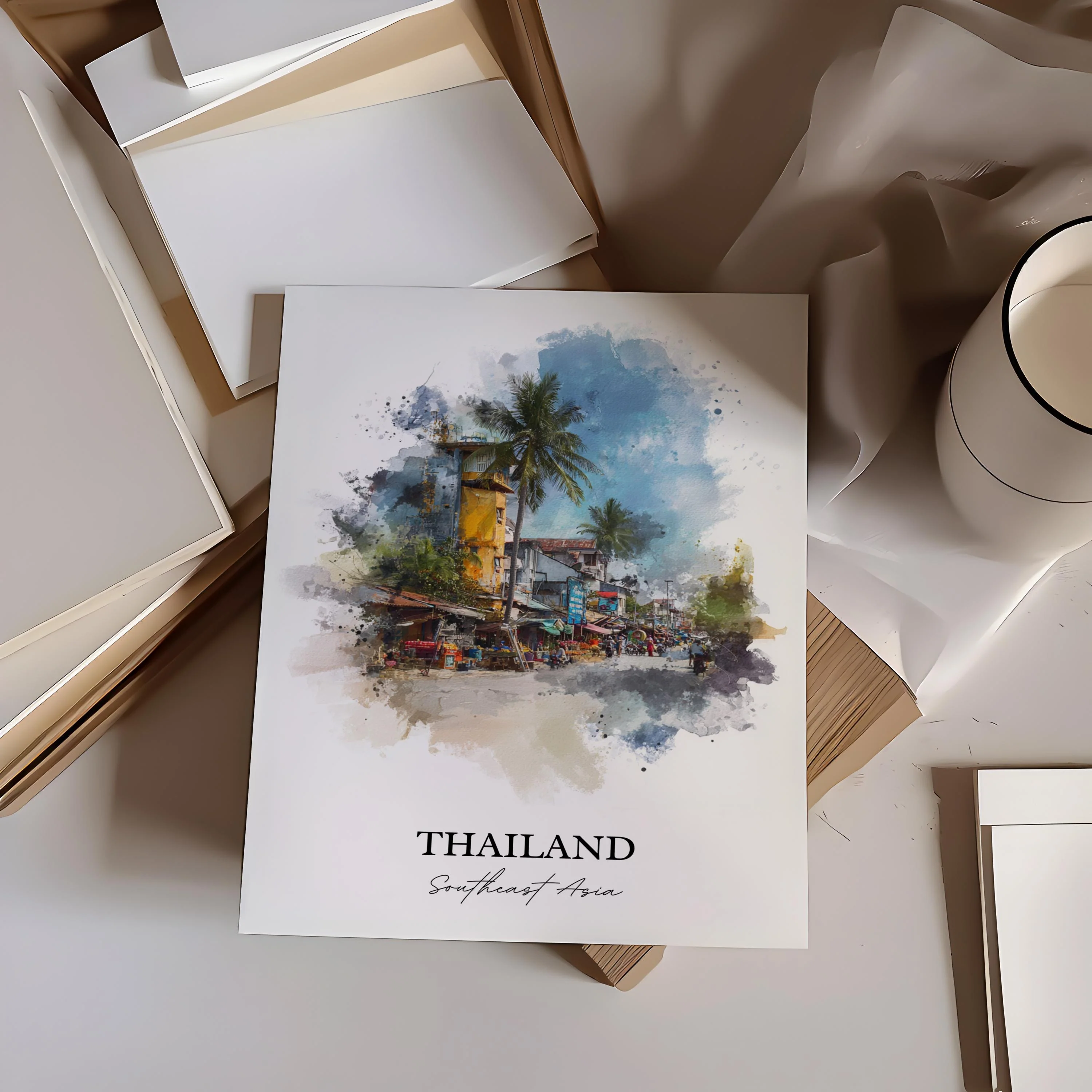 Thailand, Thailand – Watercolor Art Print - Image 6