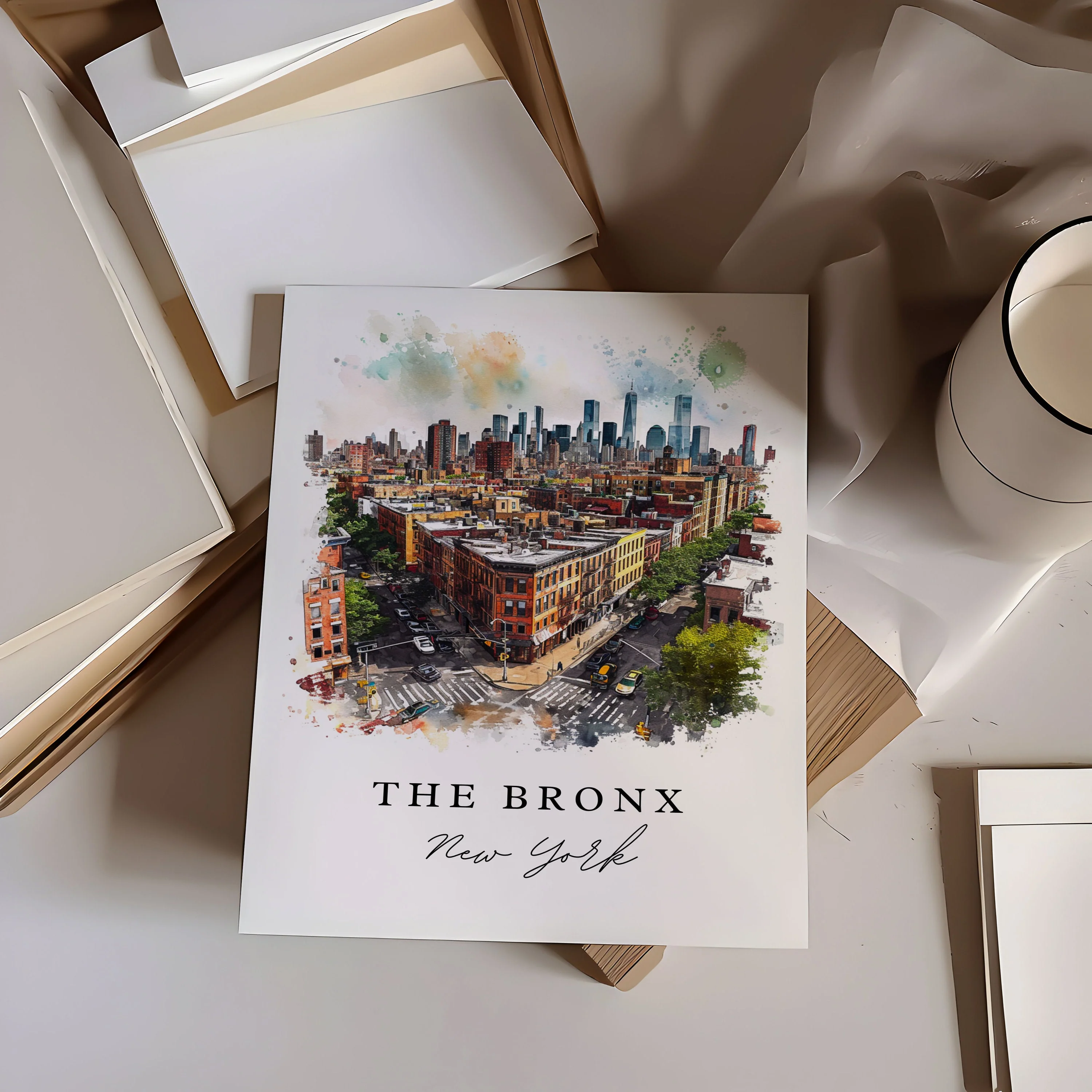 The Bronx, New York – Watercolor Art Print - Image 2