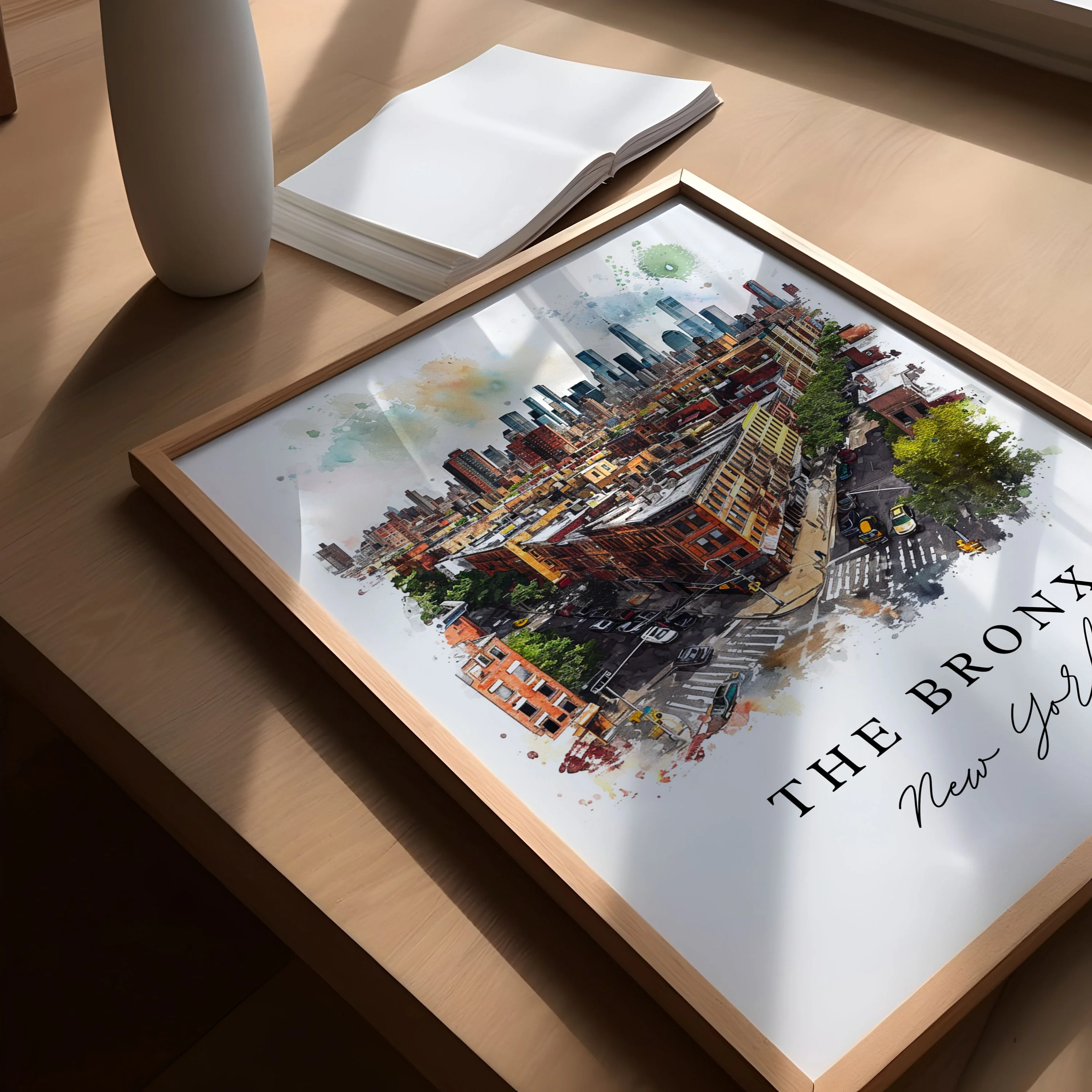 The Bronx, New York – Watercolor Art Print - Image 3