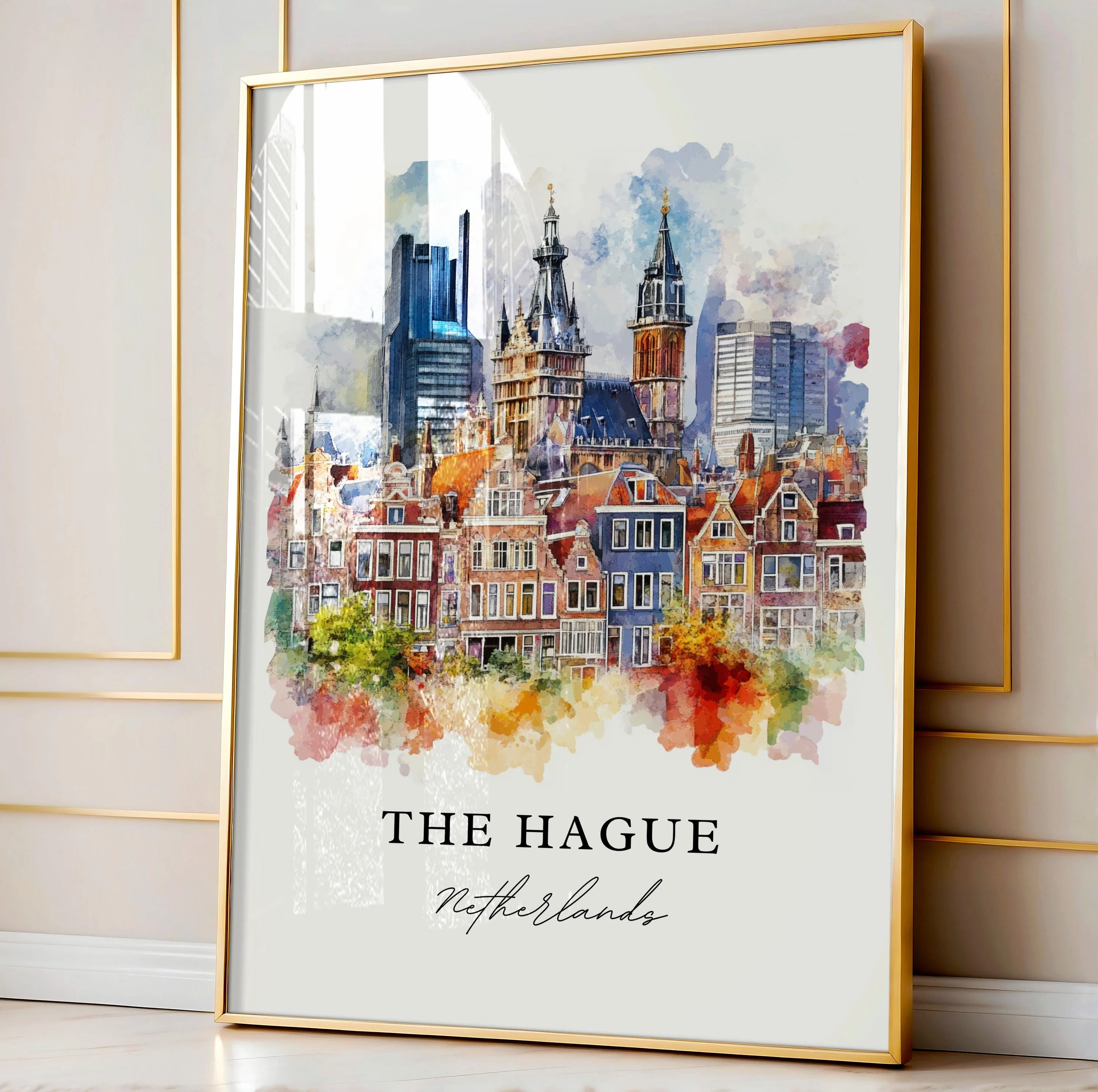 The Hague, Netherlands – Watercolor Art Print - Image 3